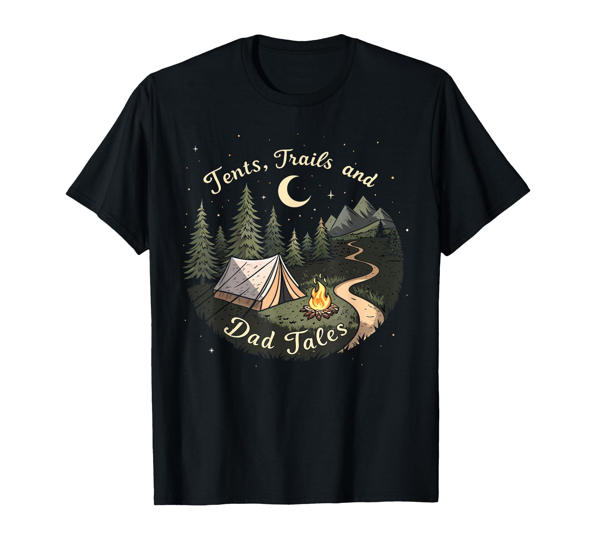 Best Dad Ever Tents Trails Campfire T-Shirt - Streetwear Style Men Women - T-Shirt, Sweatshirt, Hoodie