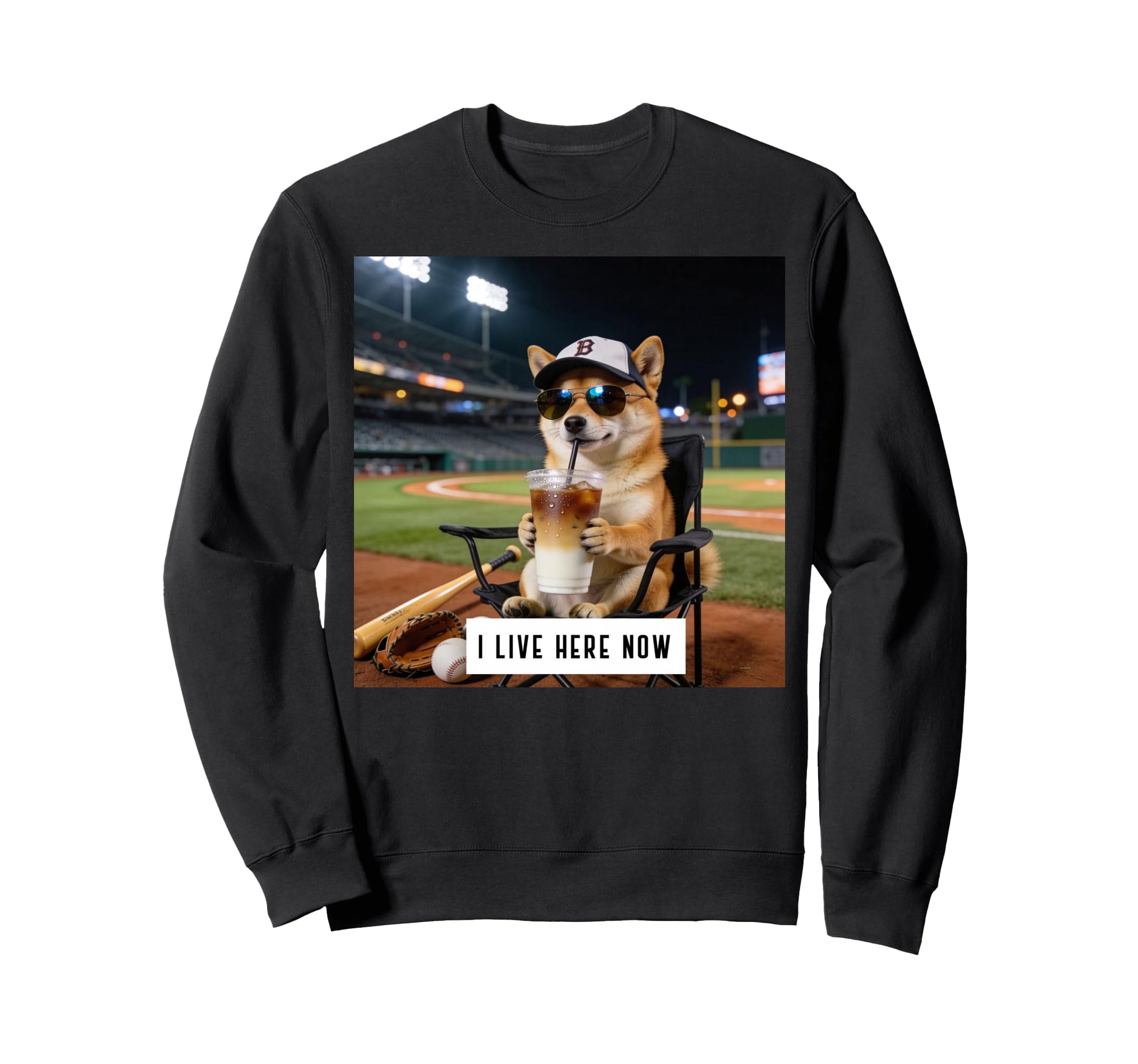 Funny Shiba Inu Baseball Lovers Sweatshirt - Novelty Apparel for Adults - T-Shirt, Sweatshirt, Hoodie