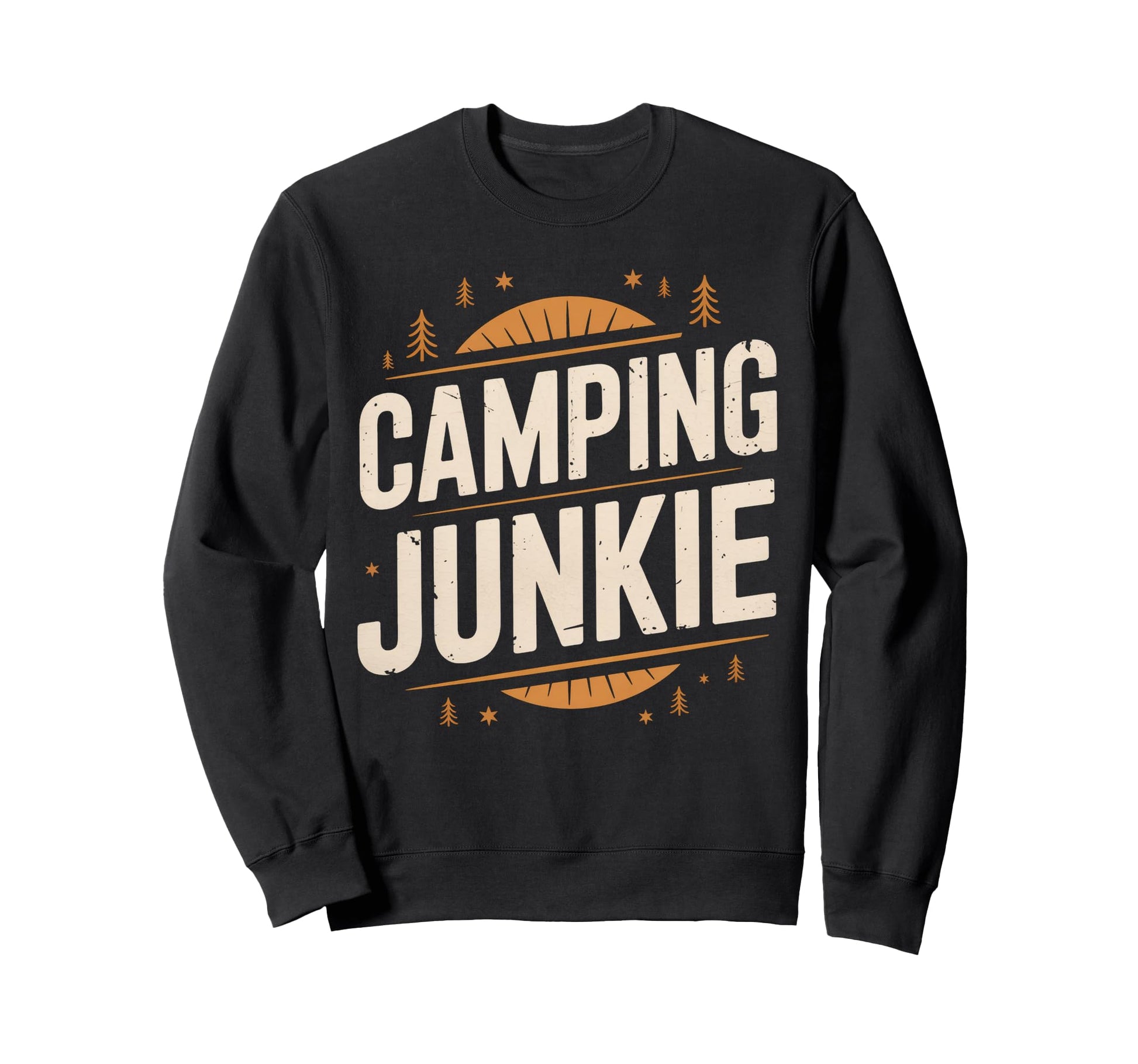 Funny Camping Junkie Outdoor Sweatshirt - Minimalist Print for Adults - T-Shirt, Sweatshirt, Hoodie