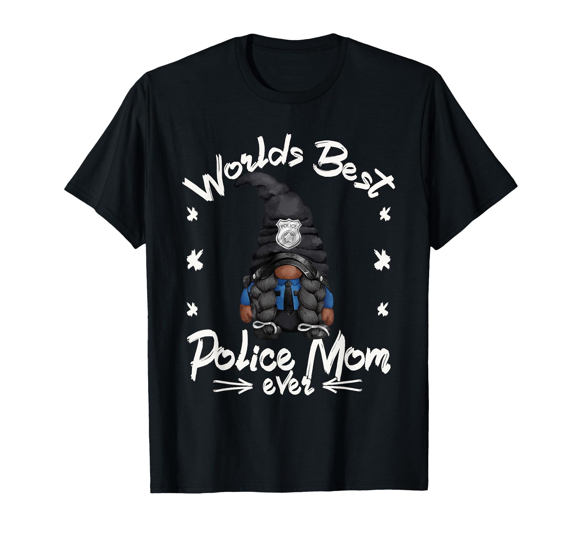 Gnome Worlds Best Police Mom Proud T-Shirt - Graphic Print for Adults - T-Shirt, Sweatshirt, Hoodie