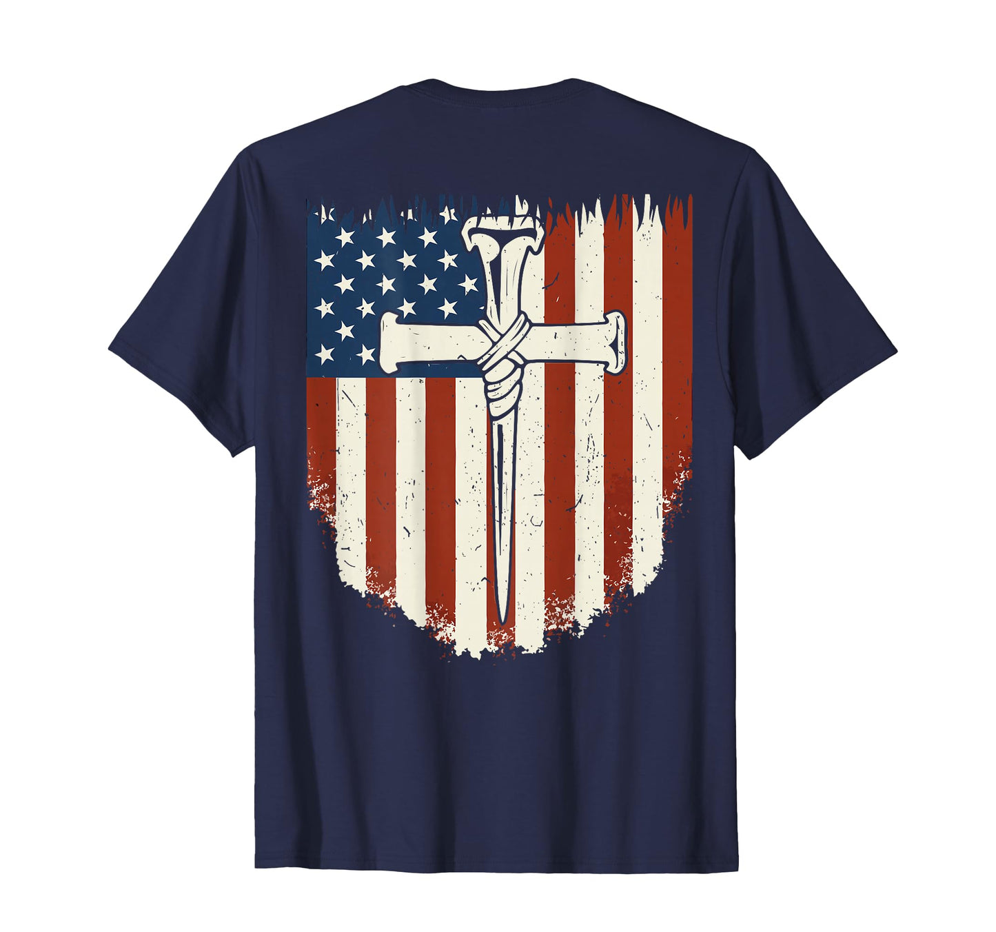 American Flag Cross 3 Nail T-Shirt - Casual Everyday Wear for Adults - T-Shirt, Sweatshirt, Hoodie