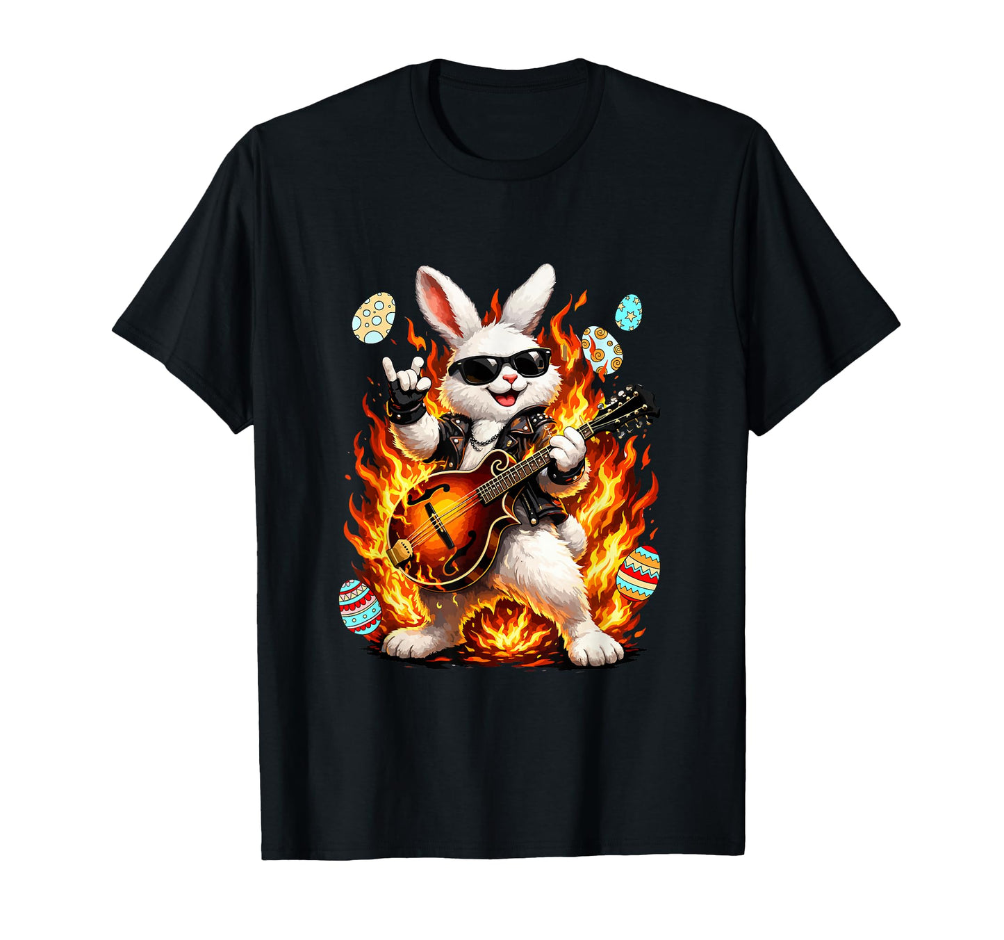 Easter Bunny Playing Mandolin T-Shirt - Streetwear Style Men Women - T-Shirt, Sweatshirt, Hoodie
