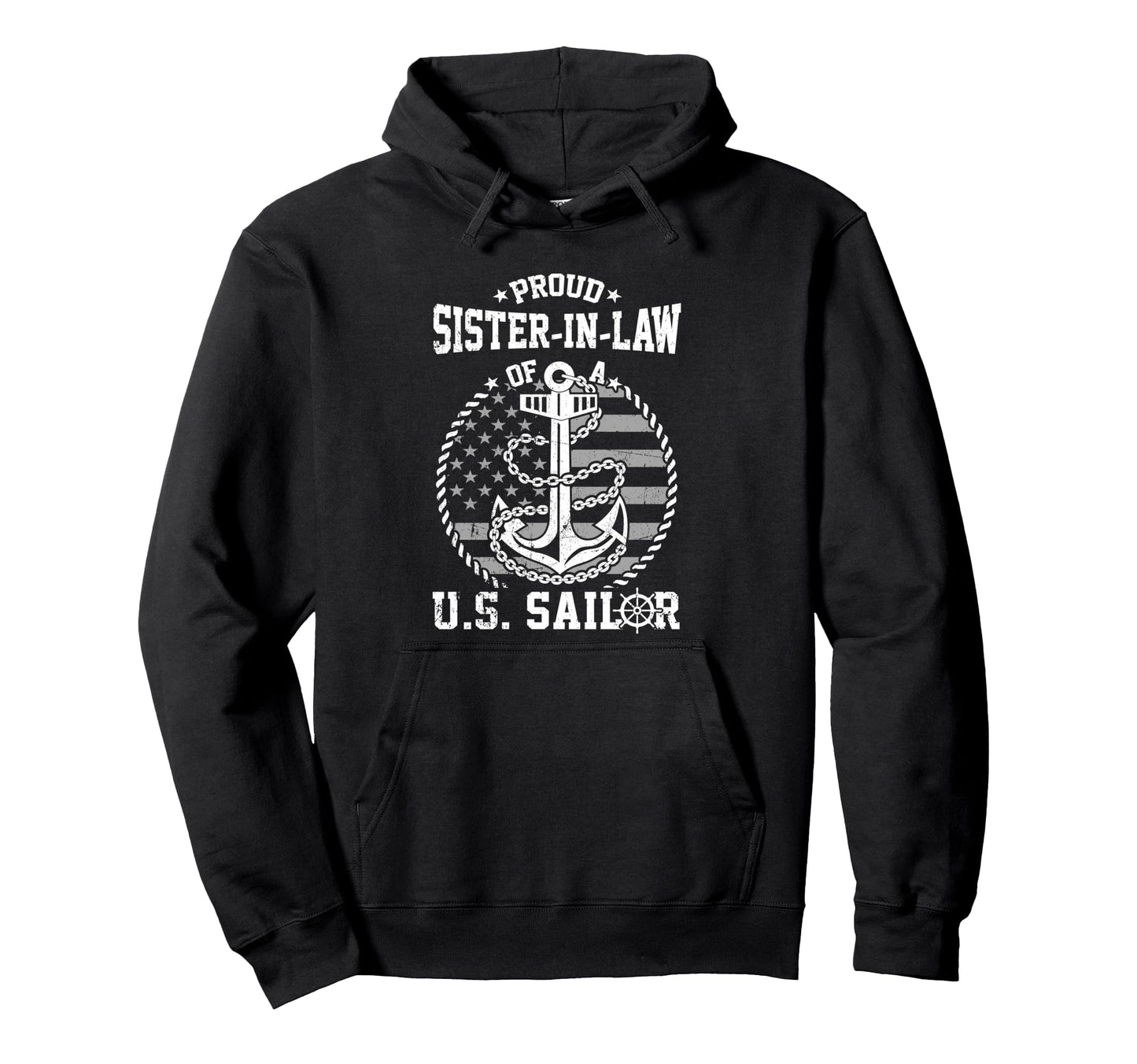 Proud Sister Law Us Sailor Flag Usa Hoodie - Aesthetic Graphic Men Women - T-Shirt, Sweatshirt, Hoodie