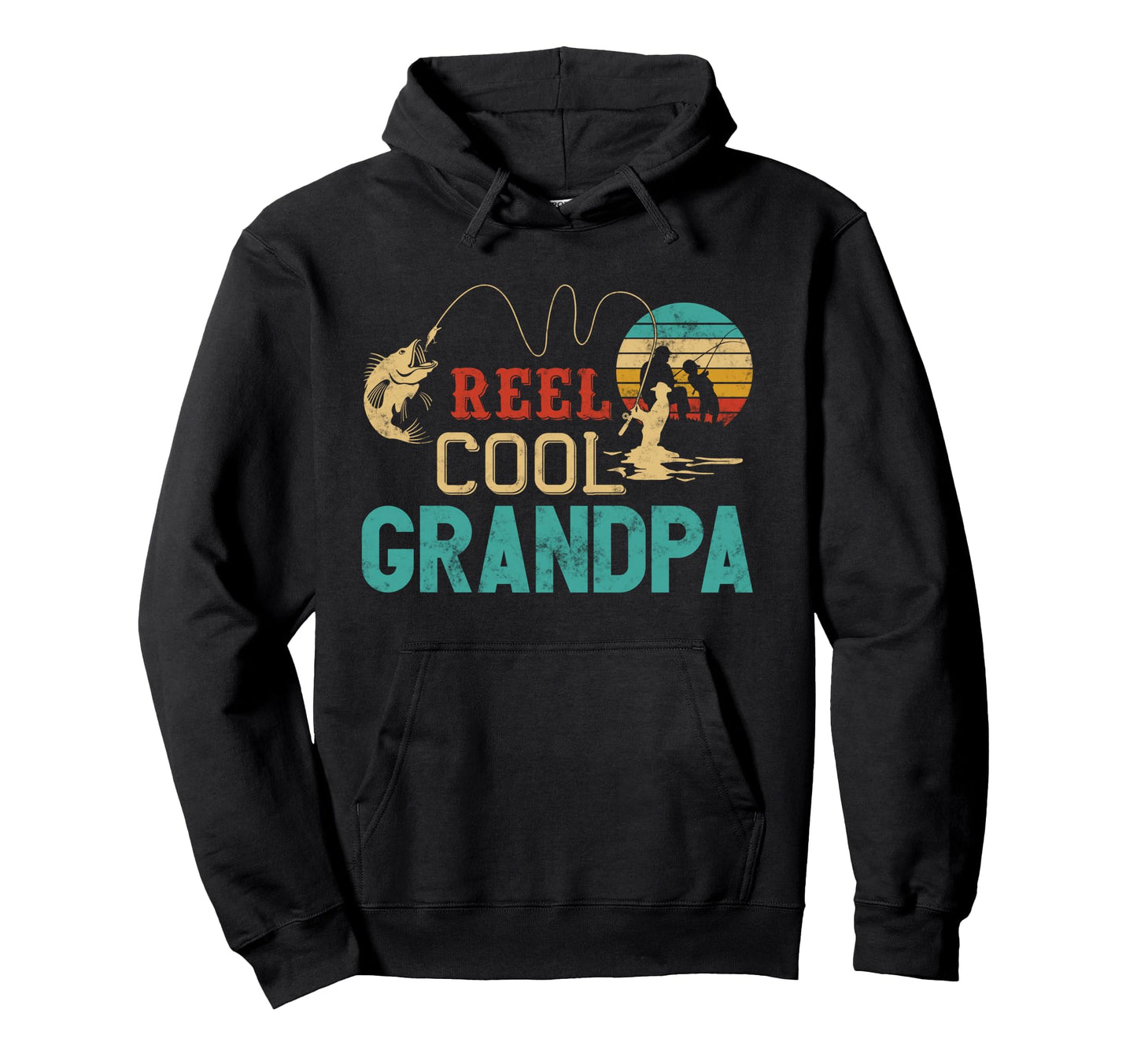 Fishing Reel Grandpa Fathers Day Gift Hoodie - Custom Art Print Unisex - T-Shirt, Sweatshirt, Hoodie