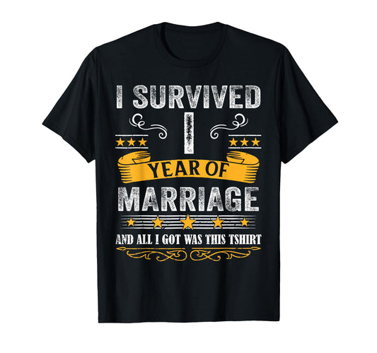 1St Wedding Anniversary Couples T-Shirt - Minimalist Print for Adults - T-Shirt, Sweatshirt, Hoodie