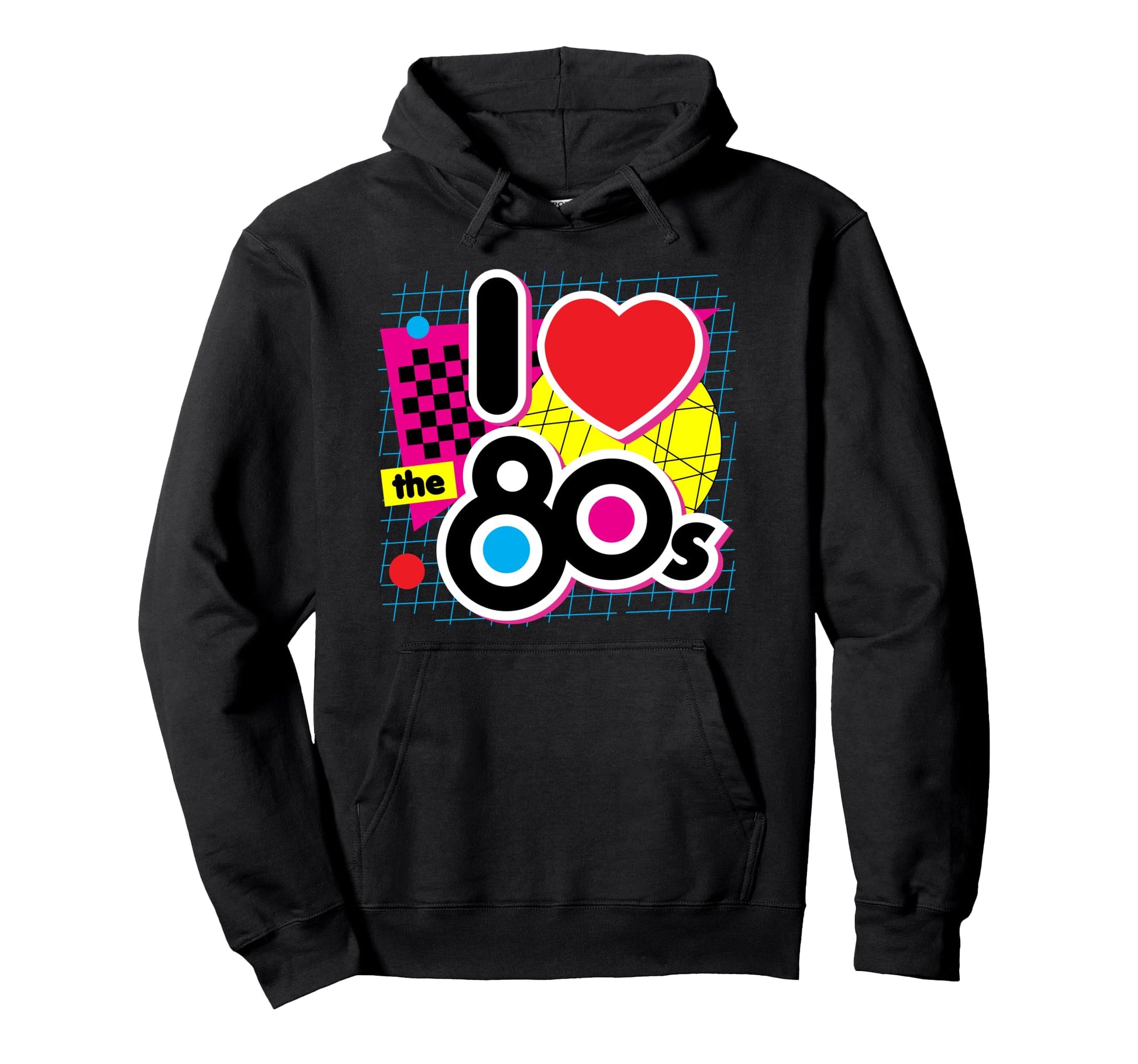 80S Love I Heart Eighties Dark Hoodie - Casual Everyday Wear Men Women - T-Shirt, Sweatshirt, Hoodie