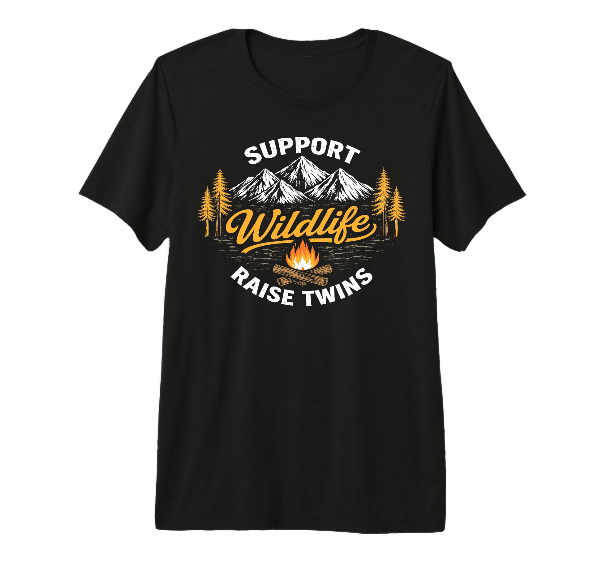 Support Wildlife Raise Twins Funny Mom Dad T-Shirt - Graphic Print Unisex - T-Shirt, Sweatshirt, Hoodie
