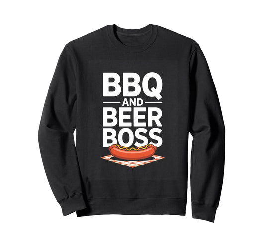 Bbq And Beer Boss Backyard Grill Sweatshirt - Unique Graphic for Adults - T-Shirt, Sweatshirt, Hoodie