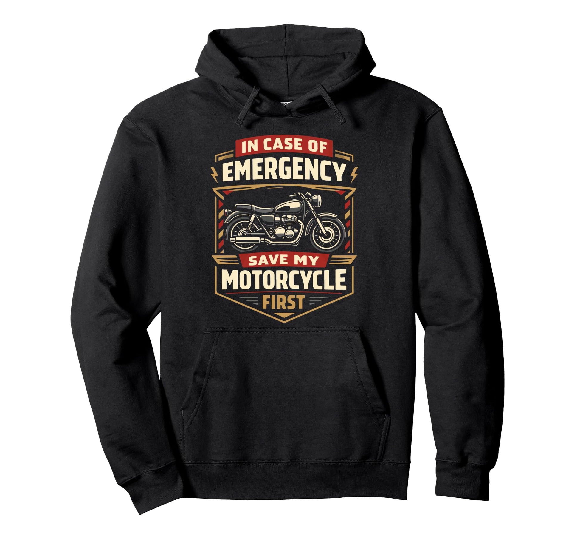 Motorcycle Biker Case Emergency Hoodie - Graphic Print Men Women - T-Shirt, Sweatshirt, Hoodie