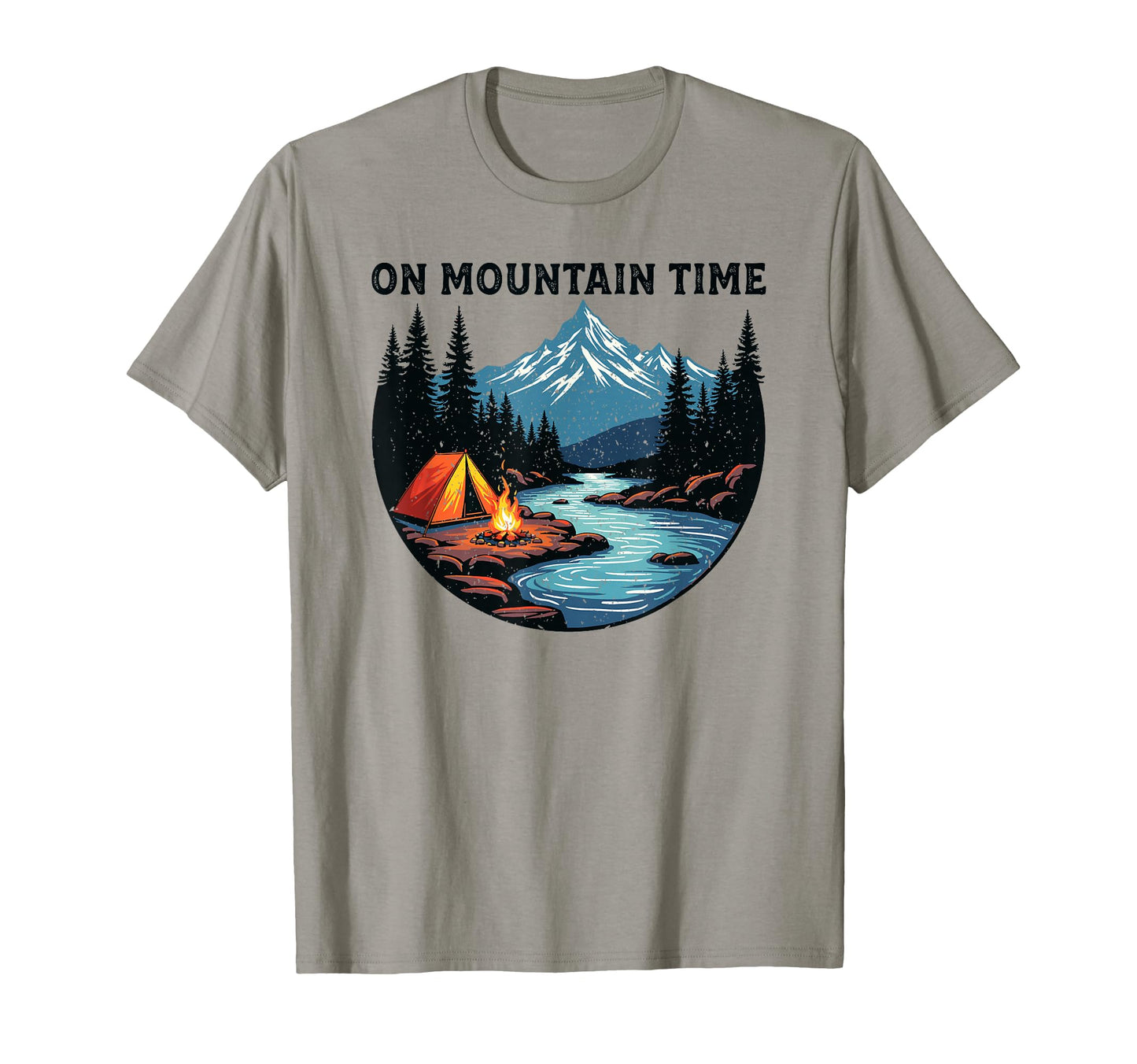 Mountain Time Distressed Nature T-Shirt - Fun Novelty Design for Adults - T-Shirt, Sweatshirt, Hoodie
