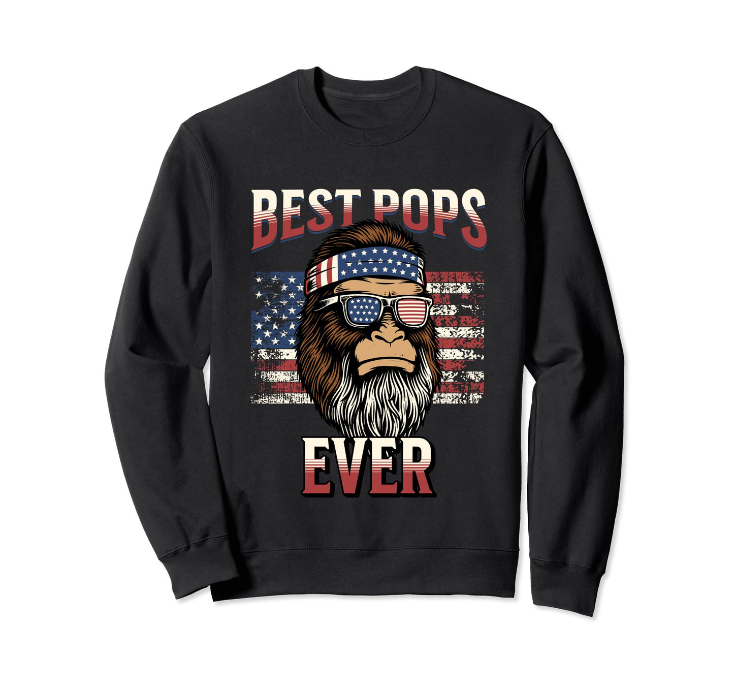 Best Pops Ever Fathers Day Beard Sweatshirt - Aesthetic Graphic for Adults - T-Shirt, Sweatshirt, Hoodie