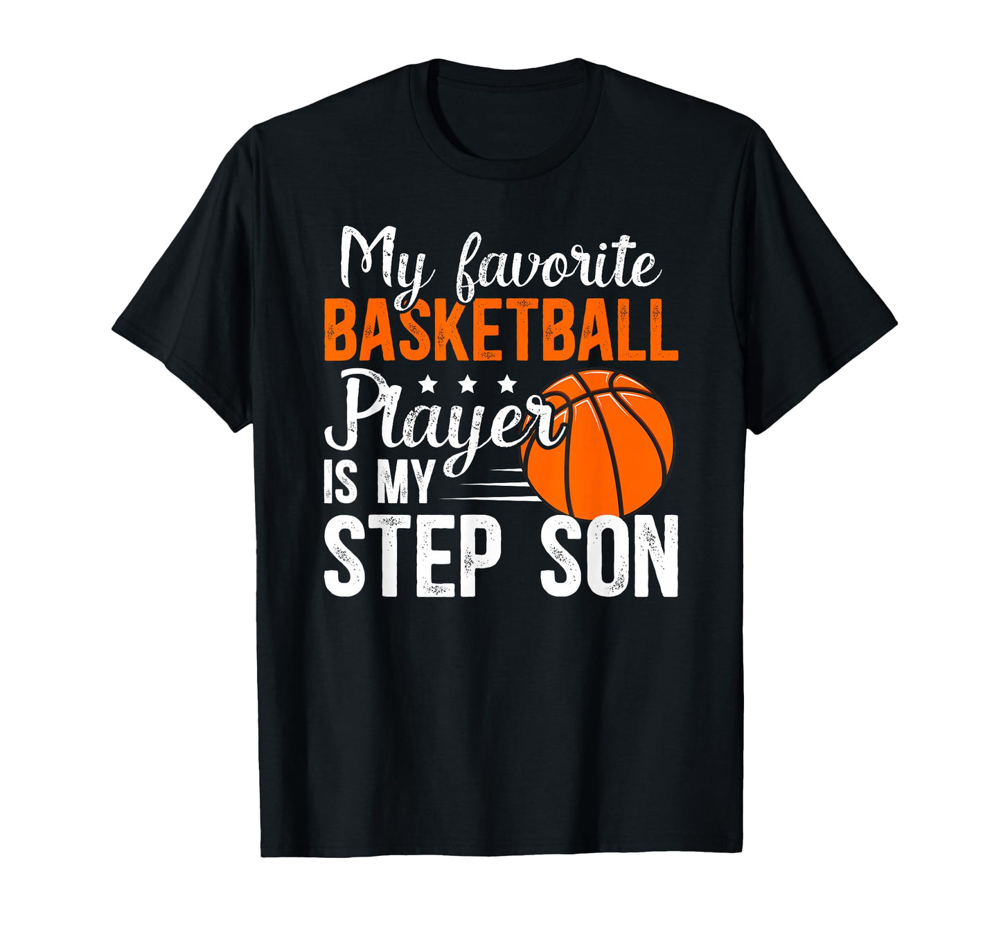 Proud Basketball Step Dad Basketball T-Shirt - Graphic Print Men Women - T-Shirt, Sweatshirt, Hoodie