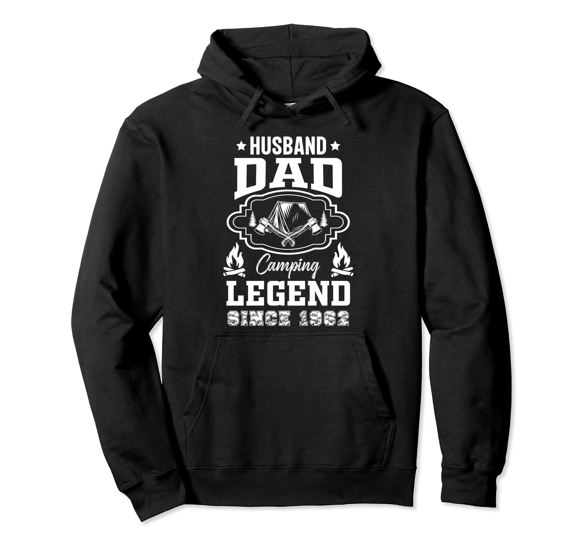 Husband Dad Camping Legend Since 1962 Hoodie - Custom Art Print Unisex - T-Shirt, Sweatshirt, Hoodie
