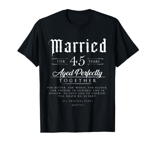 45Th Wedding Anniversary Couple Gift T-Shirt - Custom Art Print for Adults - T-Shirt, Sweatshirt, Hoodie