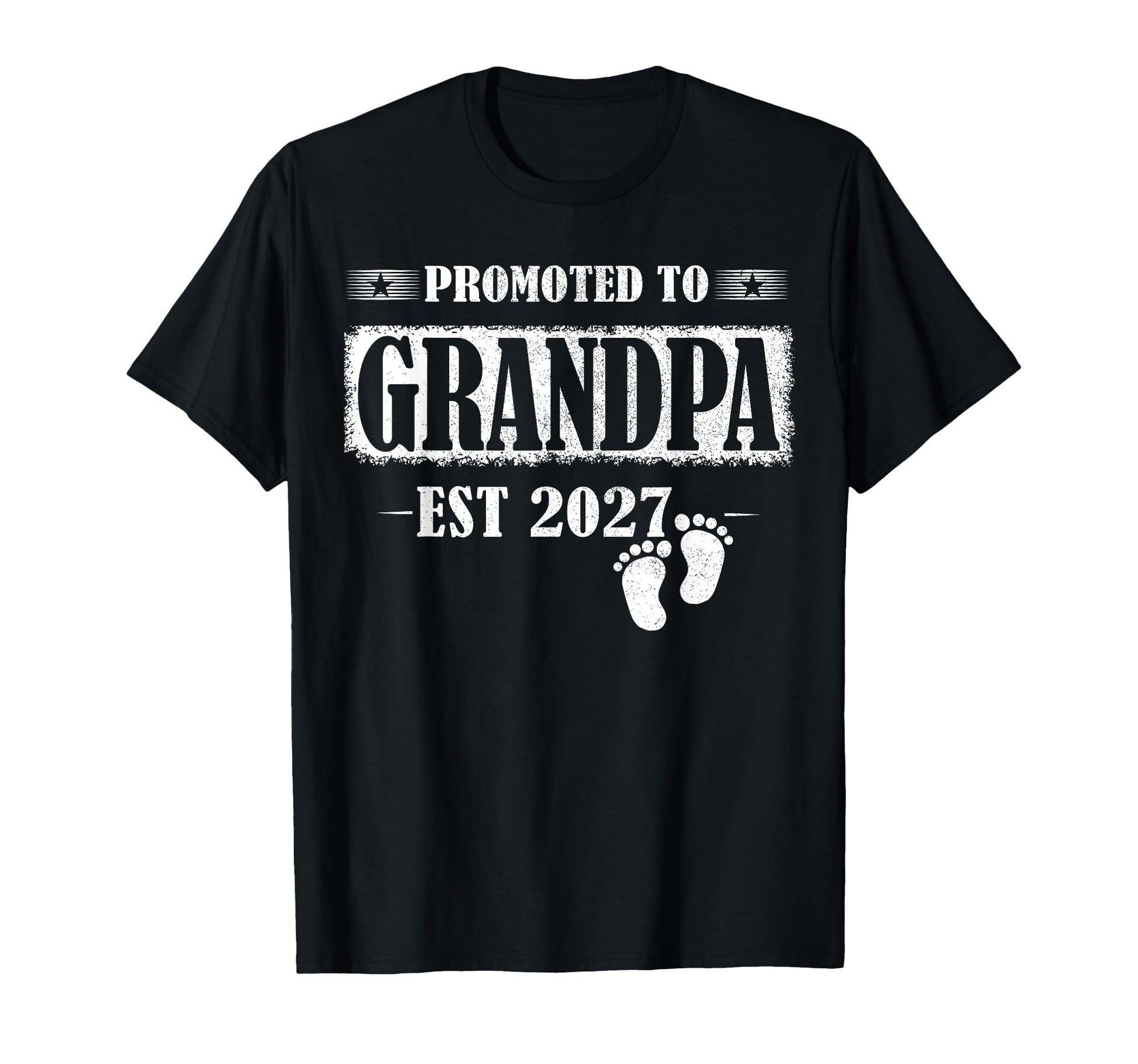 Promoted To Grandpa Est 2027 New Dad T-Shirt - Minimalist Print Unisex - T-Shirt, Sweatshirt, Hoodie