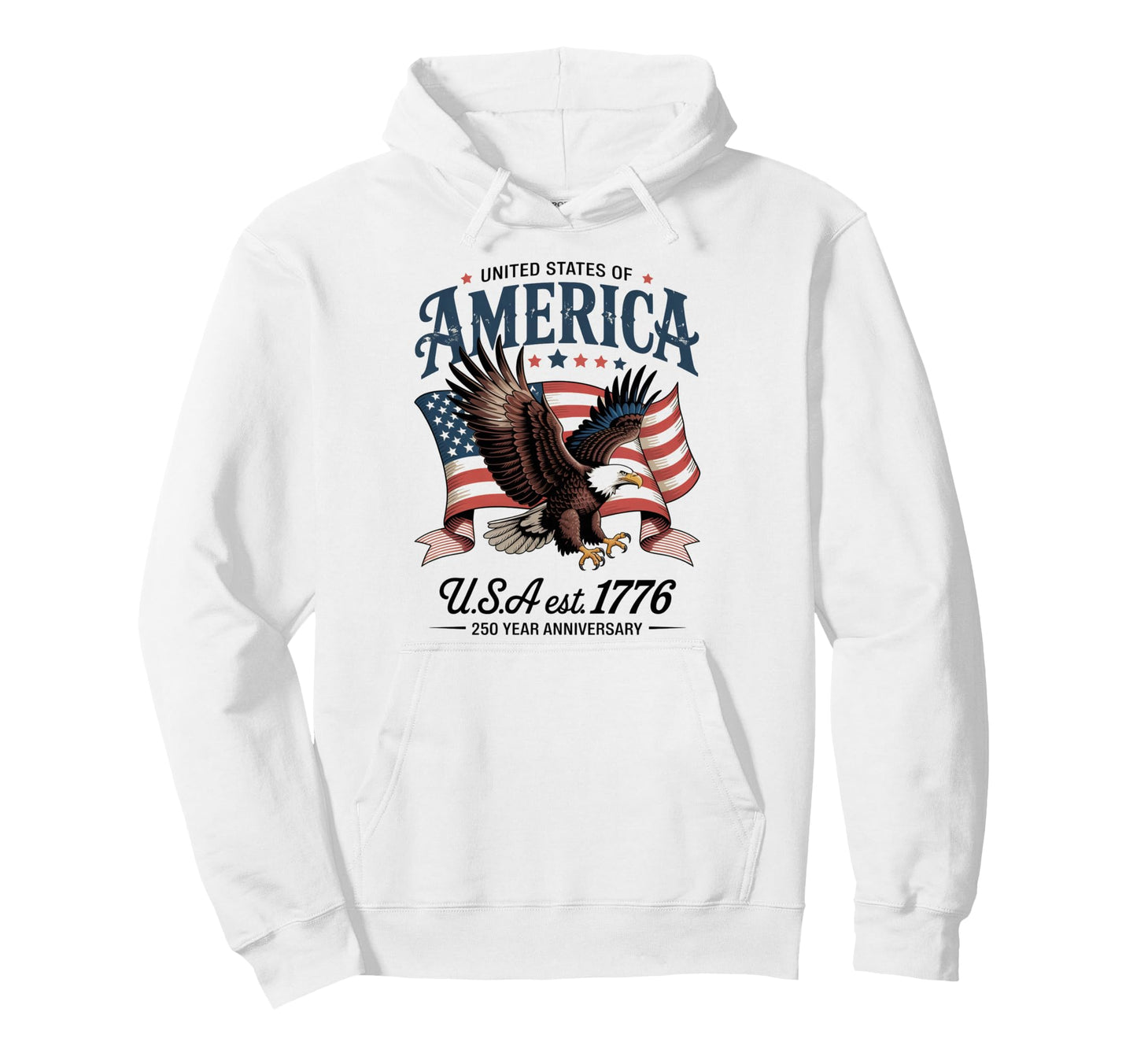 Mens Womens American Flag Usa Est 1776 Hoodie - Minimalist Print Men Women - T-Shirt, Sweatshirt, Hoodie
