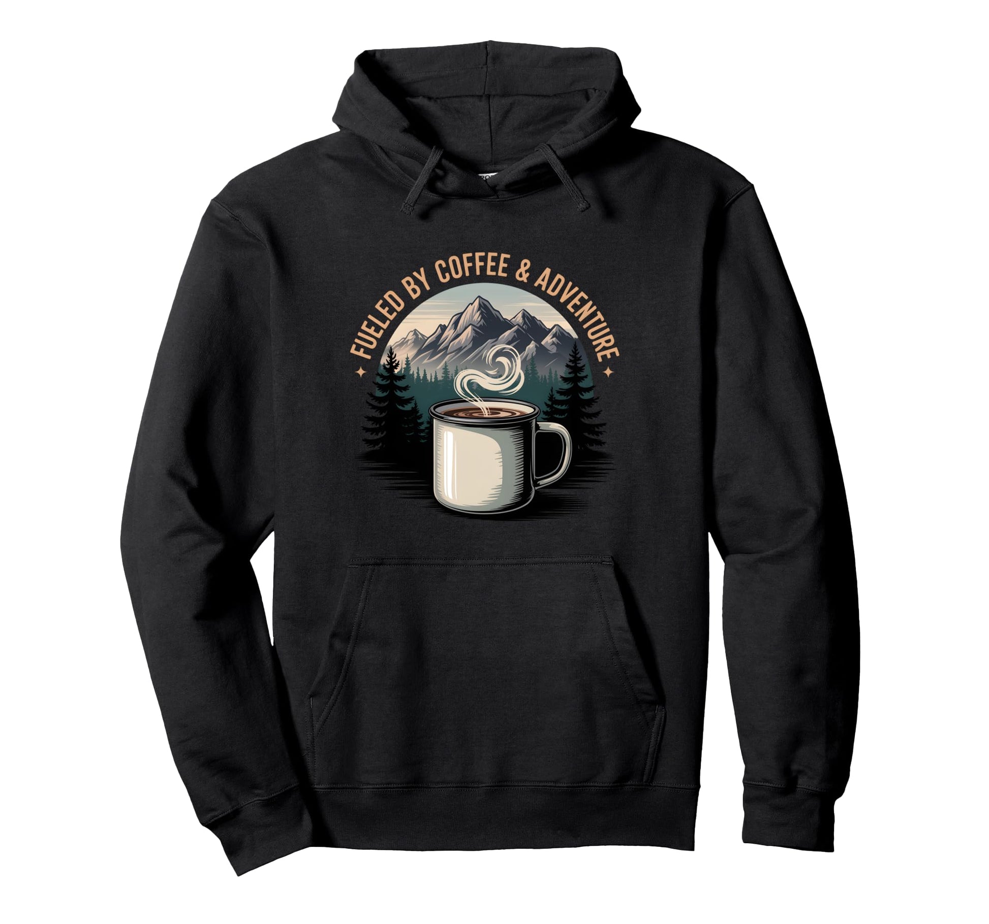 Camping Dad Coffee Adventure Hoodie - Fun Novelty Design Men Women - T-Shirt, Sweatshirt, Hoodie