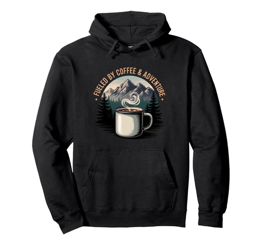 Camping Dad Coffee Adventure Hoodie - Fun Novelty Design Men Women - T-Shirt, Sweatshirt, Hoodie