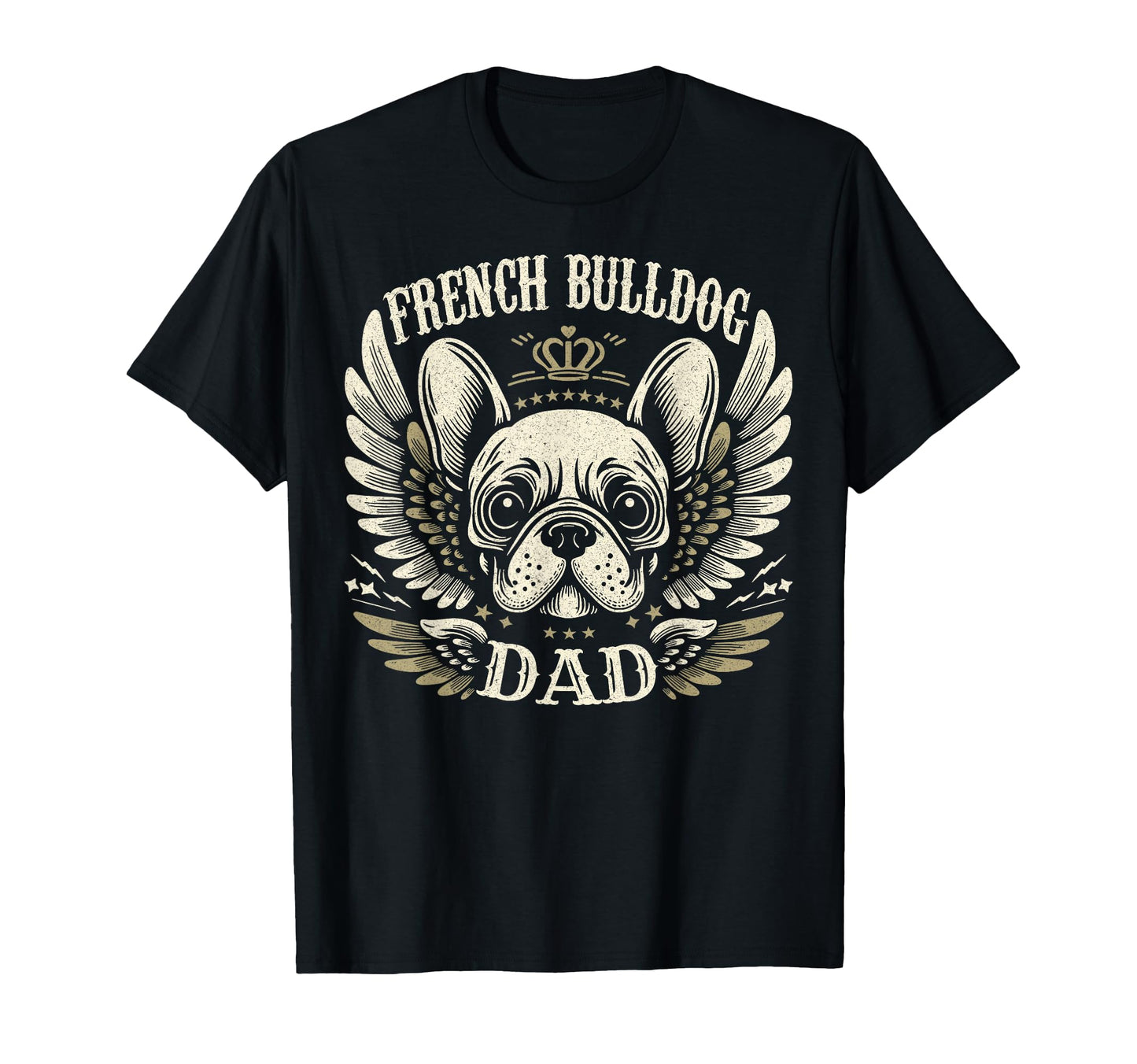 French Bulldog Dad Biker Skull Wing T-Shirt - Graphic Print Unisex - T-Shirt, Sweatshirt, Hoodie