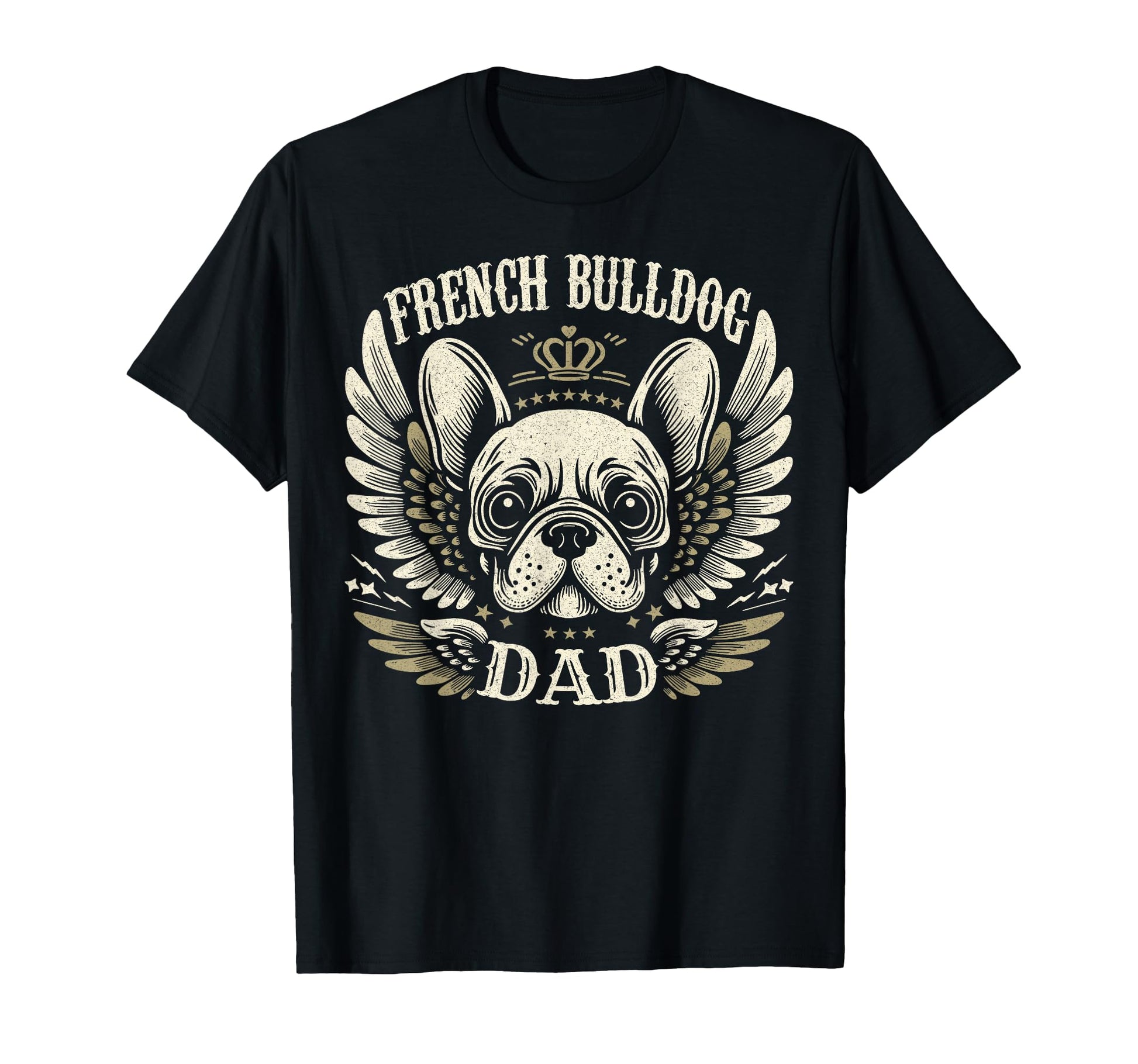 French Bulldog Dad Biker Skull Wing T-Shirt - Graphic Print Unisex - T-Shirt, Sweatshirt, Hoodie