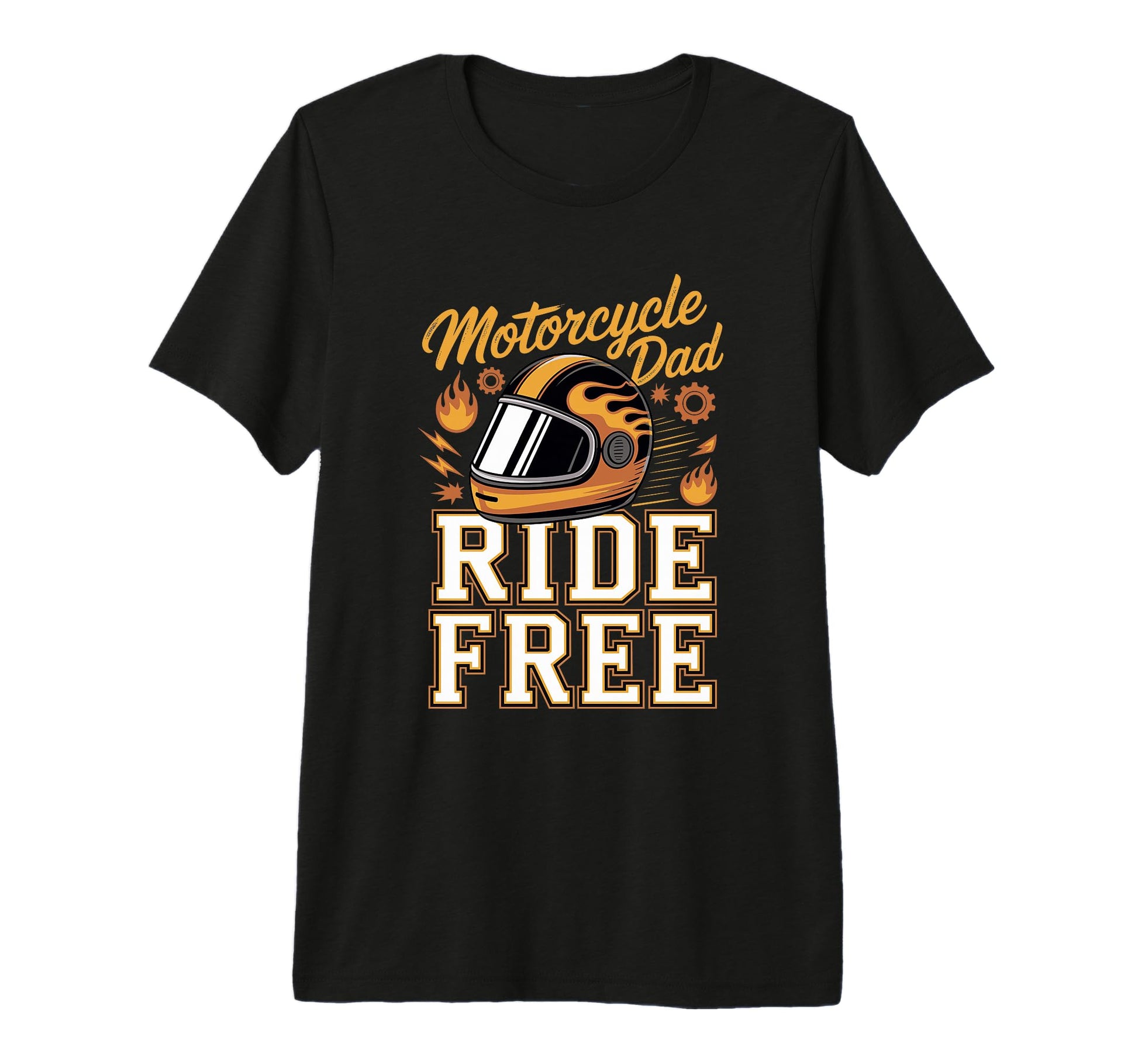Motorcycle Dad Ride Free Biker Father T-Shirt - Novelty Apparel for Adults - T-Shirt, Sweatshirt, Hoodie