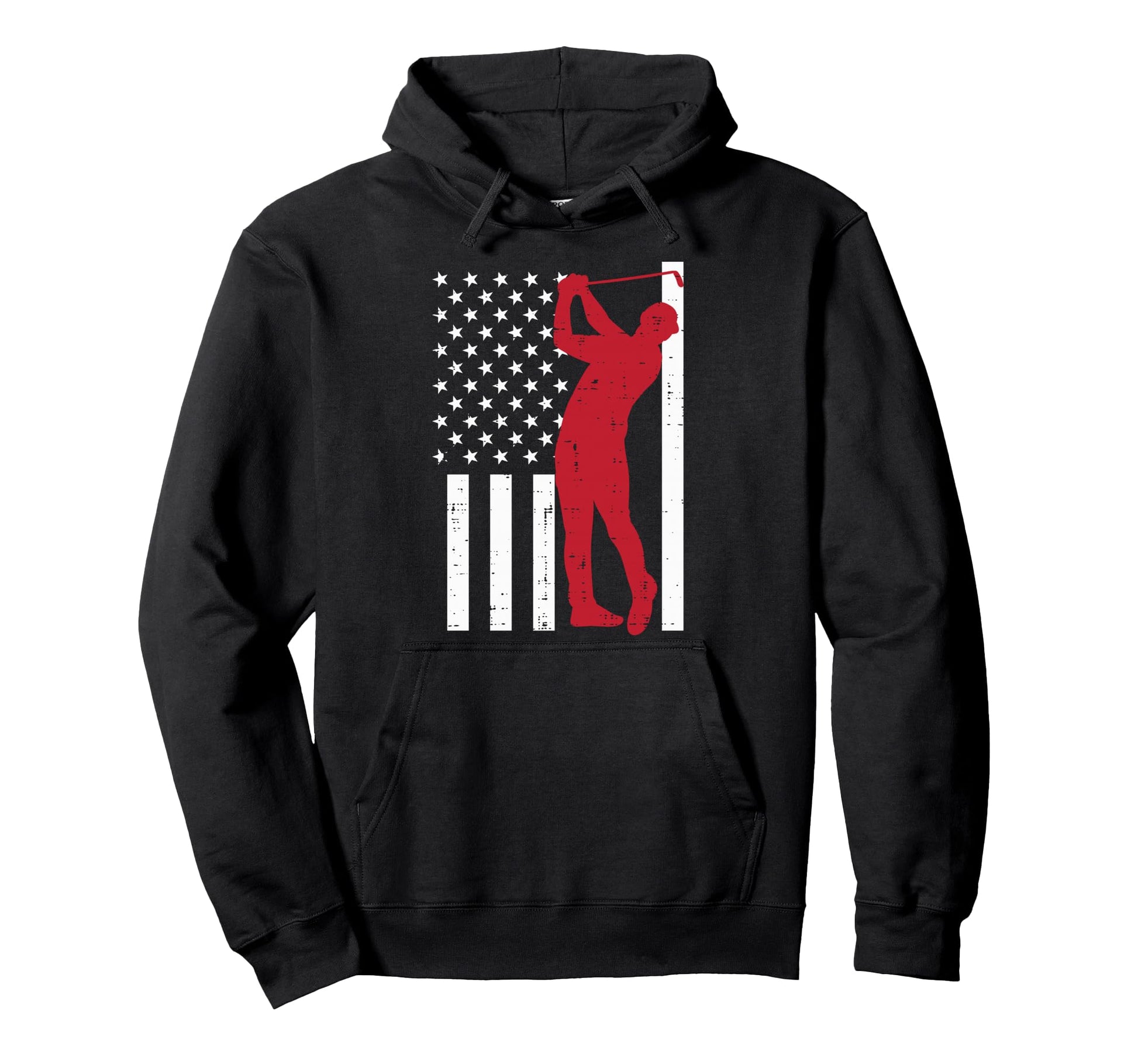 Flag Golfer Golfing Patriotic Golf Lover Hoodie - Graphic Print for Adults - T-Shirt, Sweatshirt, Hoodie
