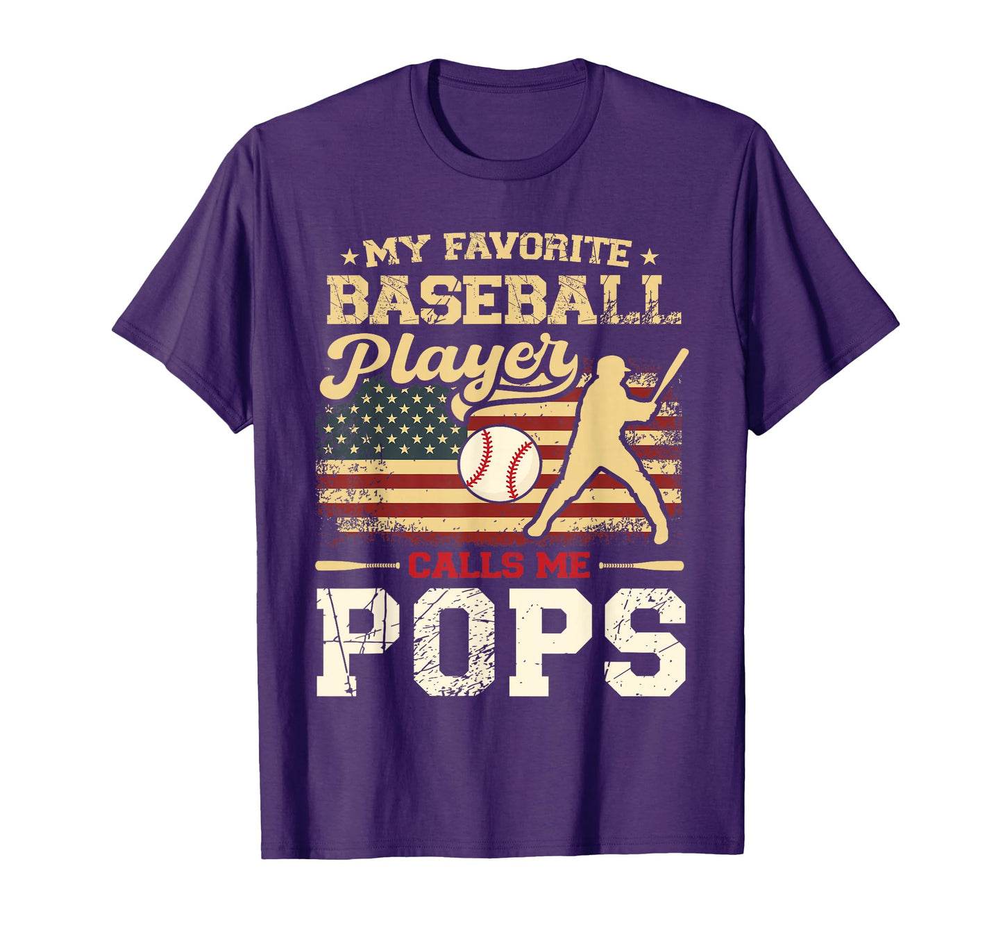 My Favorite Baseball Player Calls Me Pops T-Shirt - Unique Graphic Unisex - T-Shirt, Sweatshirt, Hoodie
