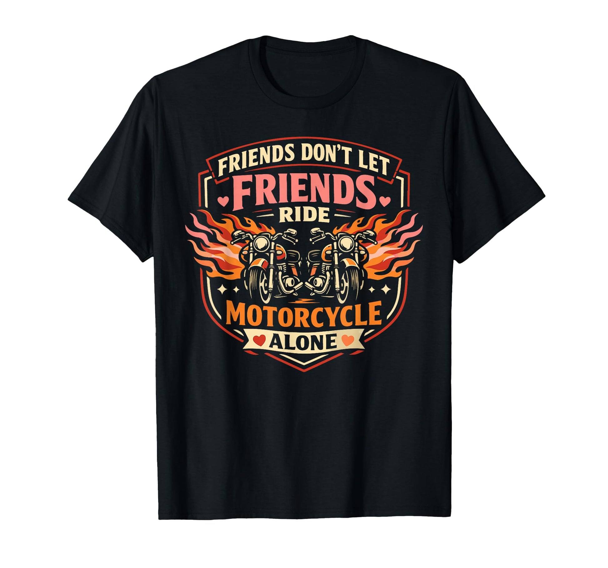 Motorcycle Biker Friends Besties T-Shirt - Custom Art Print Unisex - T-Shirt, Sweatshirt, Hoodie