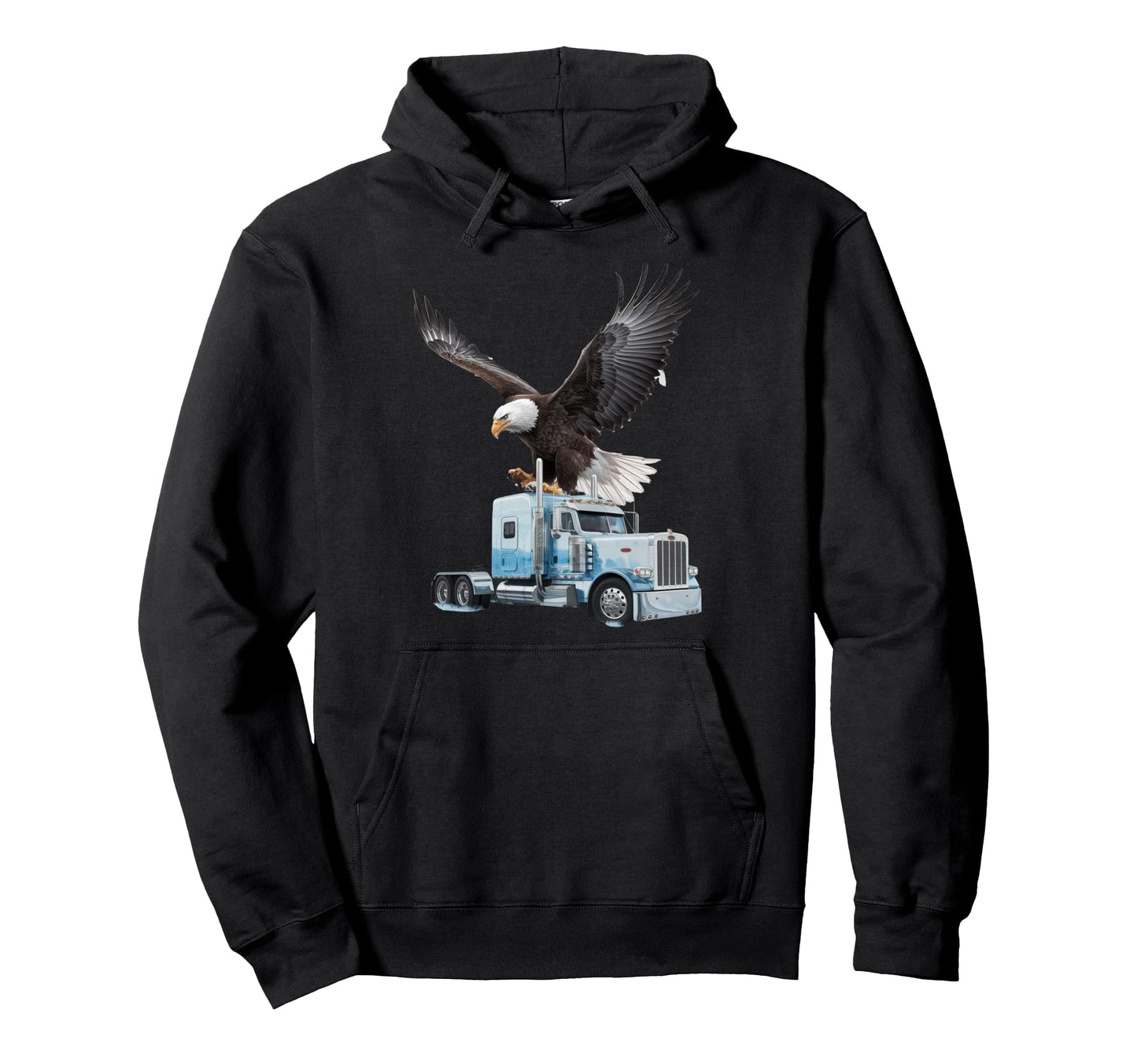 American Flag Trucker Dad Big Rig Hoodie - Novelty Apparel Men Women - T-Shirt, Sweatshirt, Hoodie