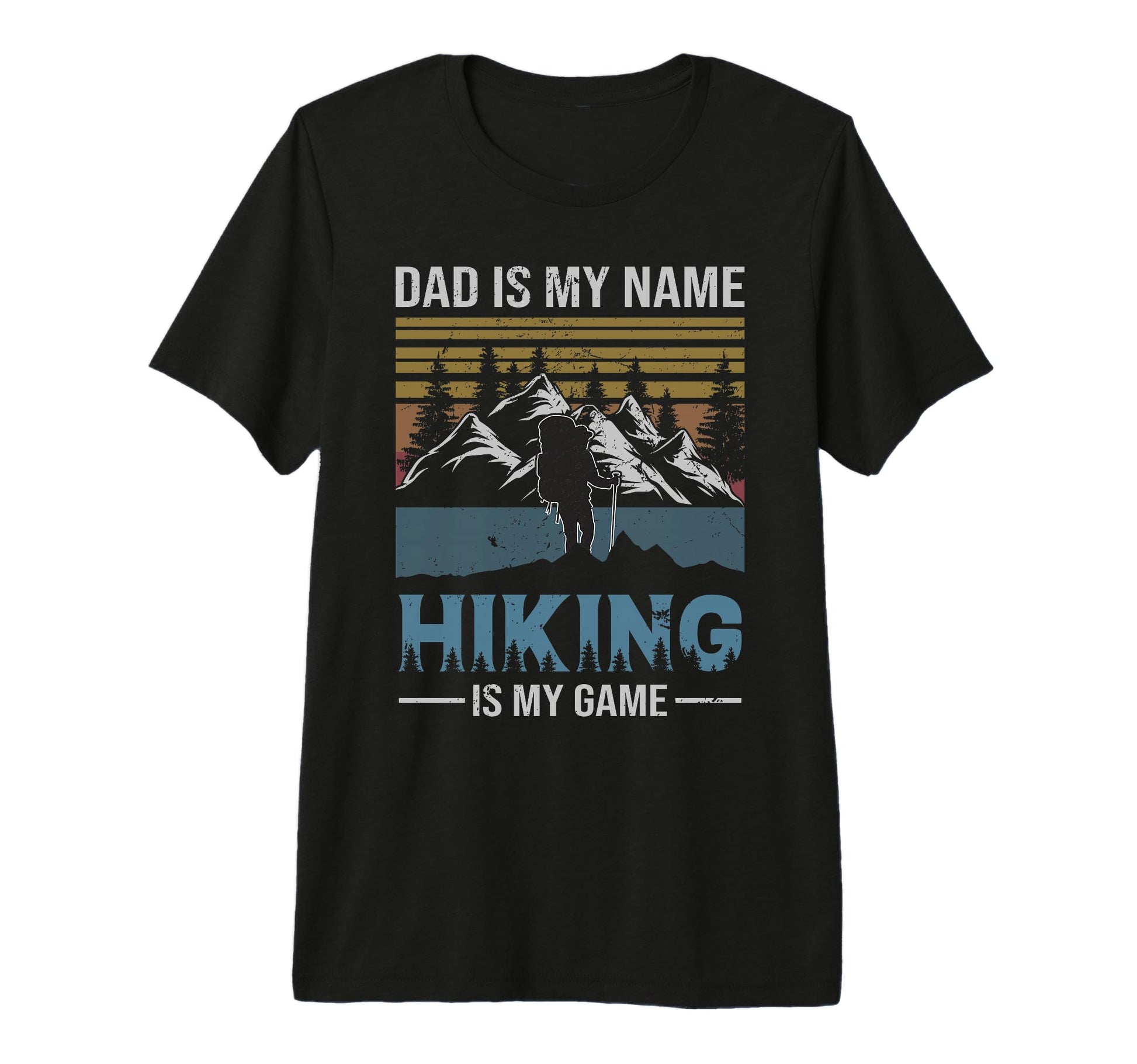 Mens Fathers Day Hiking Dad Mountain T-Shirt - Unique Graphic Men Women - T-Shirt, Sweatshirt, Hoodie