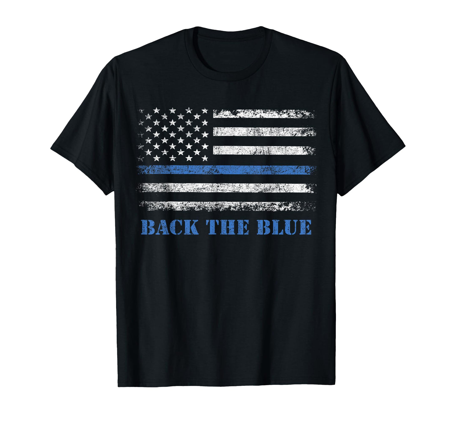 Back Blue Thin Blue Line American T-Shirt - Streetwear Style Men Women - T-Shirt, Sweatshirt, Hoodie