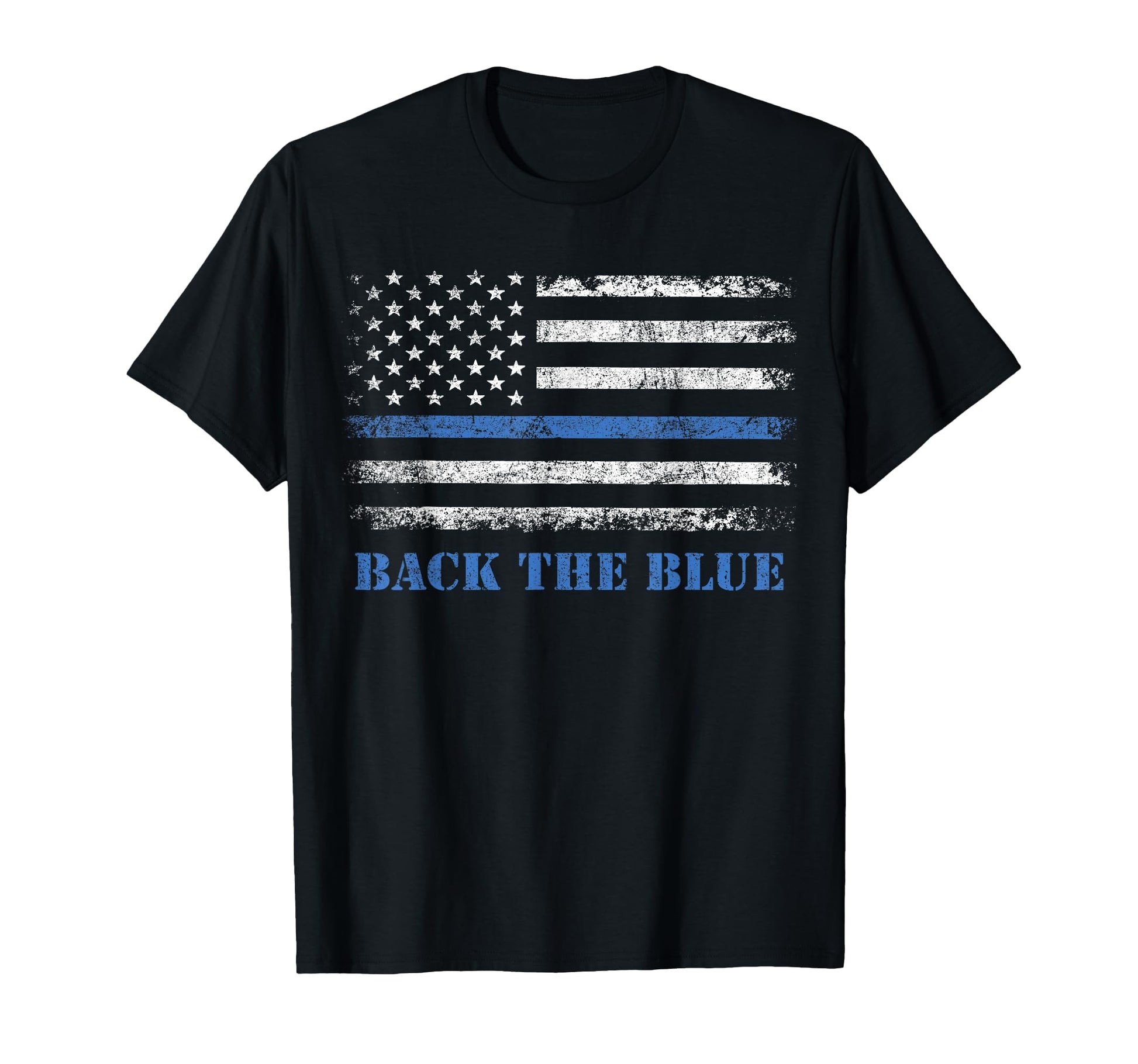 Back Blue Thin Blue Line American T-Shirt - Streetwear Style Men Women - T-Shirt, Sweatshirt, Hoodie