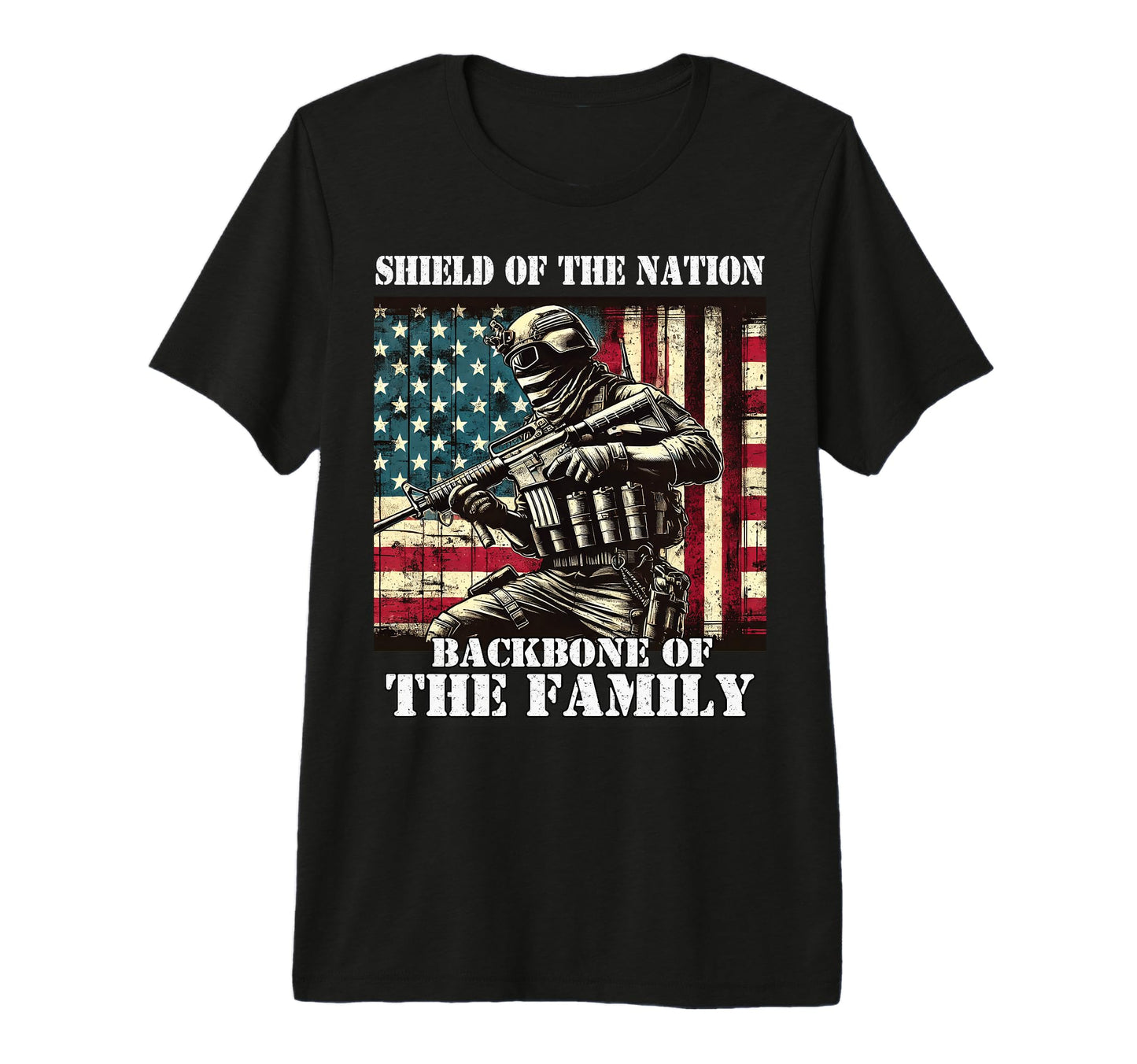 Shield Nation Backbone Family Military T-Shirt - Graphic Print Unisex - T-Shirt, Sweatshirt, Hoodie