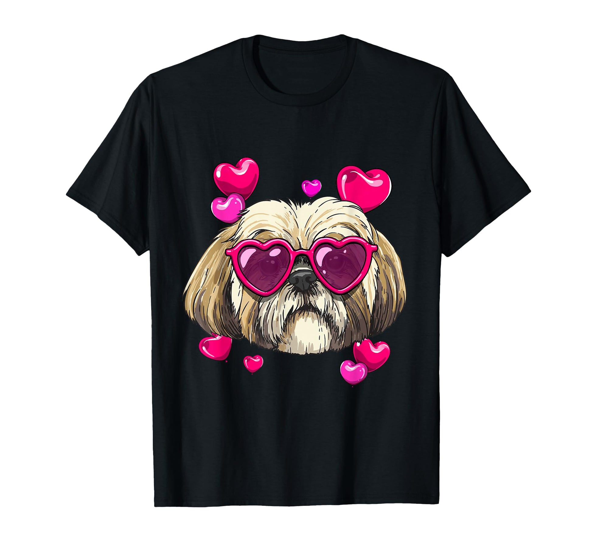 Valentines Shih Tzu Pet Dog Face T-Shirt - Minimalist Print for Adults - T-Shirt, Sweatshirt, Hoodie