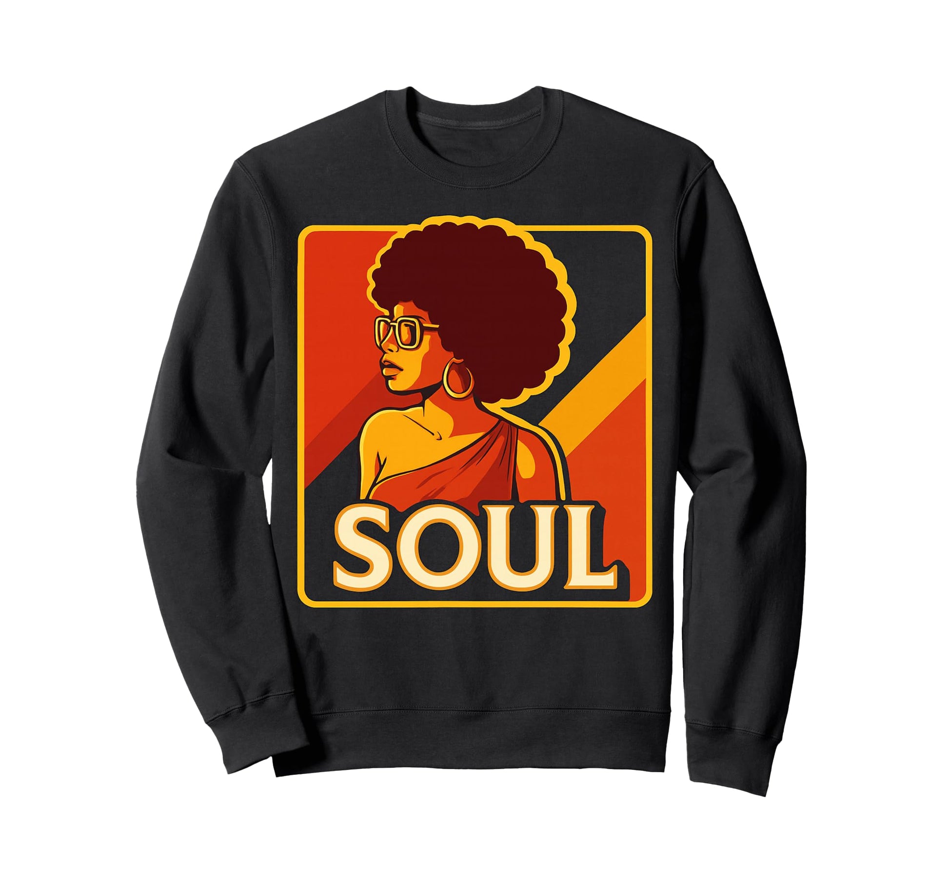 Pop Art Afro And Hoop Earrings Sweatshirt - Novelty Apparel Unisex - T-Shirt, Sweatshirt, Hoodie