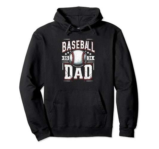 Baseball Dad Fathers Day Hoodie - Streetwear Style for Adults - T-Shirt, Sweatshirt, Hoodie