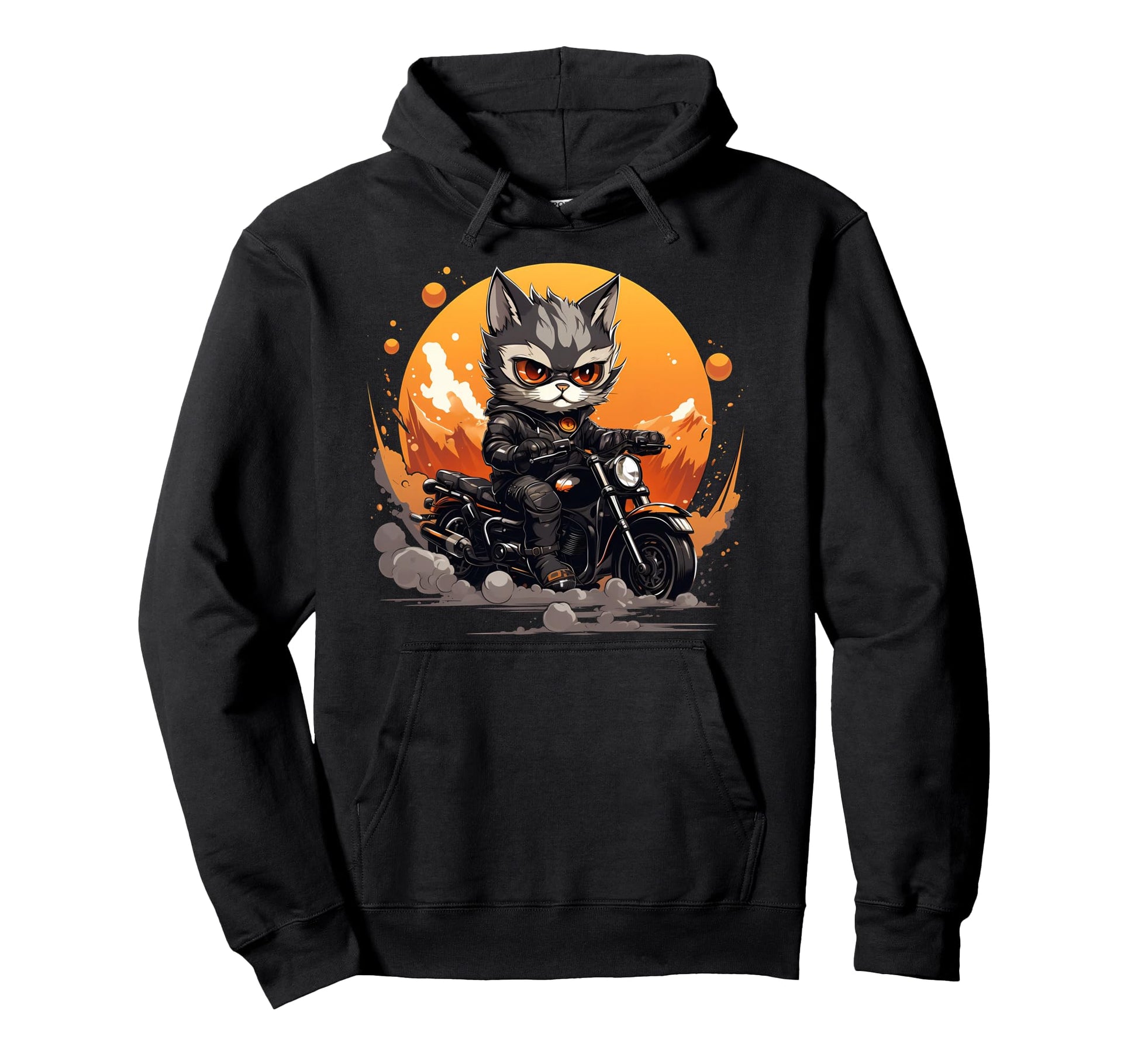 Biker Colorpoint Shorthair Cat Hoodie - Aesthetic Graphic for Adults - T-Shirt, Sweatshirt, Hoodie