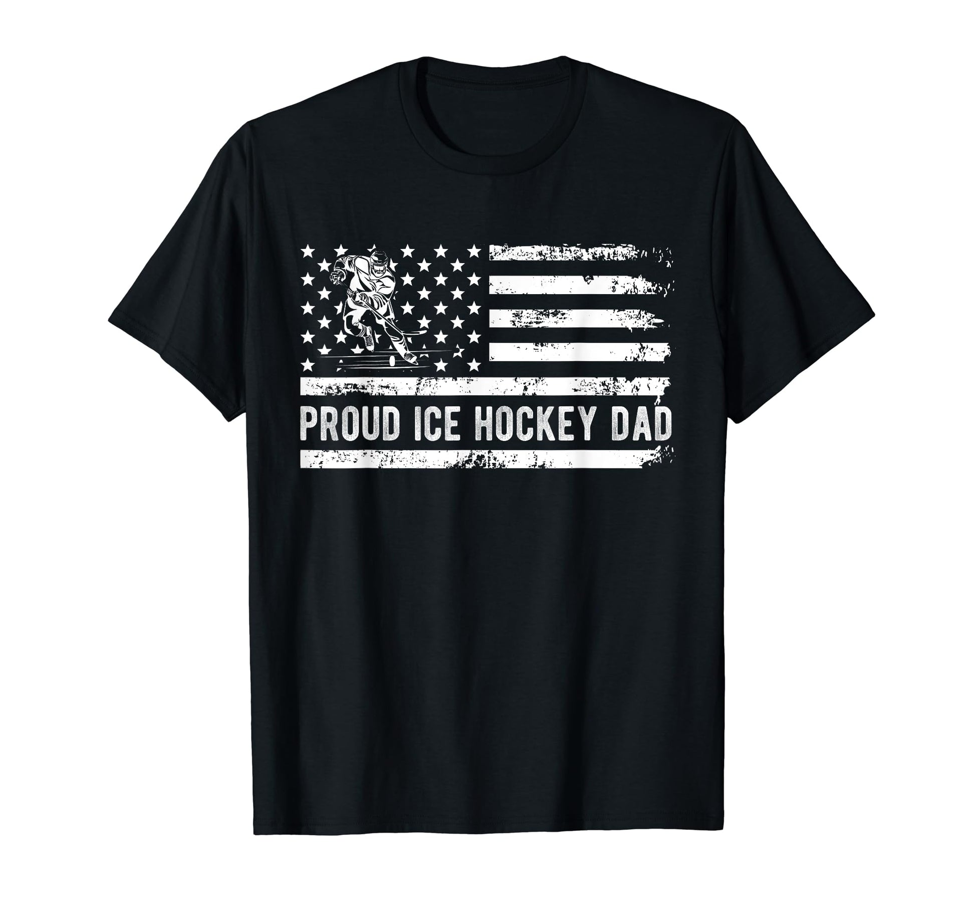 Proud Ice Hockey Dad Player Coach T-Shirt - Custom Art Print for Adults - T-Shirt, Sweatshirt, Hoodie