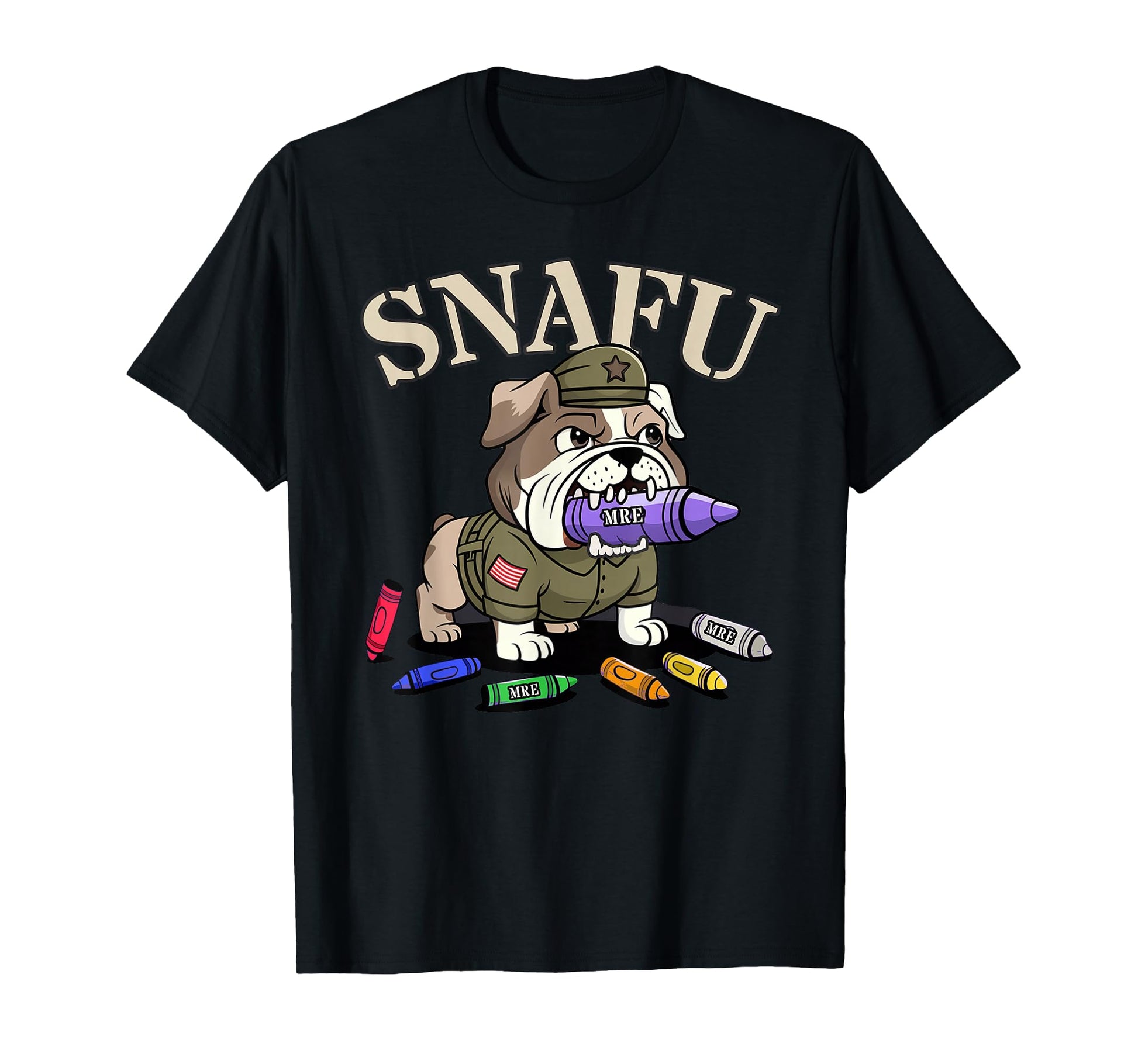 Snafu I Eat Crayons Bulldog Eater Grunt T-Shirt - Custom Art Print Unisex - T-Shirt, Sweatshirt, Hoodie