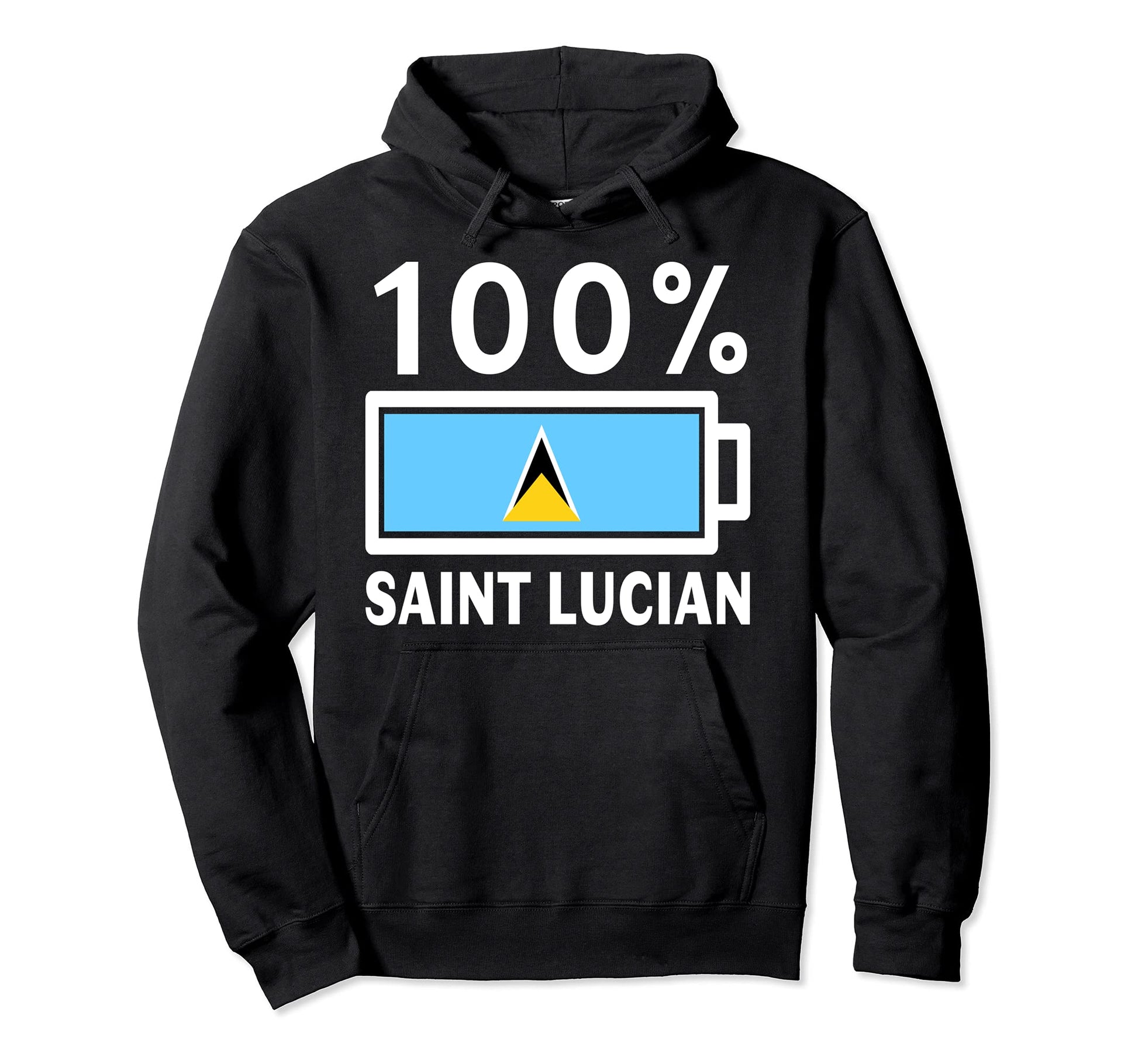 Saint Lucia Flag 100 Saint Lucian Hoodie - Fun Novelty Design Men Women - T-Shirt, Sweatshirt, Hoodie