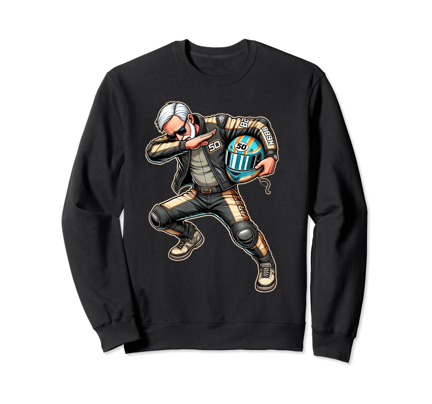 Racing Biker Birthday 50Th Sweatshirt - Casual Everyday Wear for Adults - T-Shirt, Sweatshirt, Hoodie