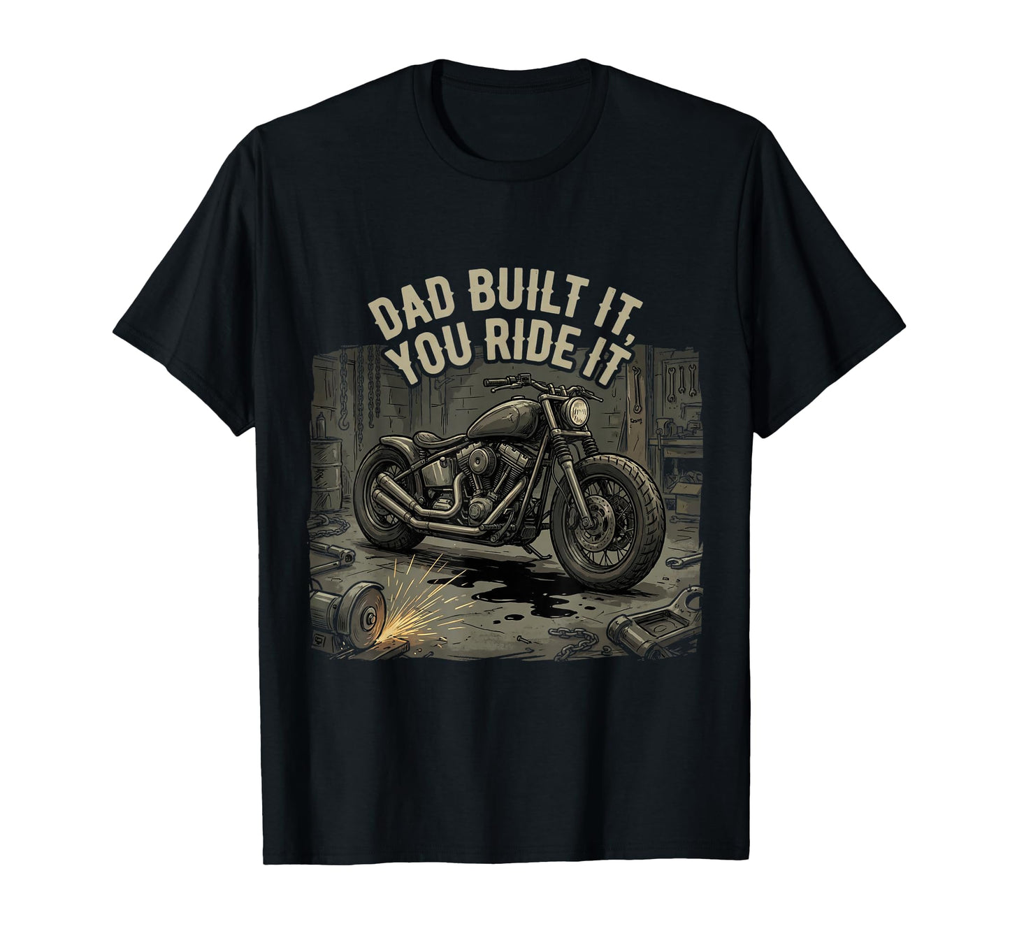 Garage Motorcycle Papa Rider Biker Dad T-Shirt - Fun Novelty Design Unisex - T-Shirt, Sweatshirt, Hoodie