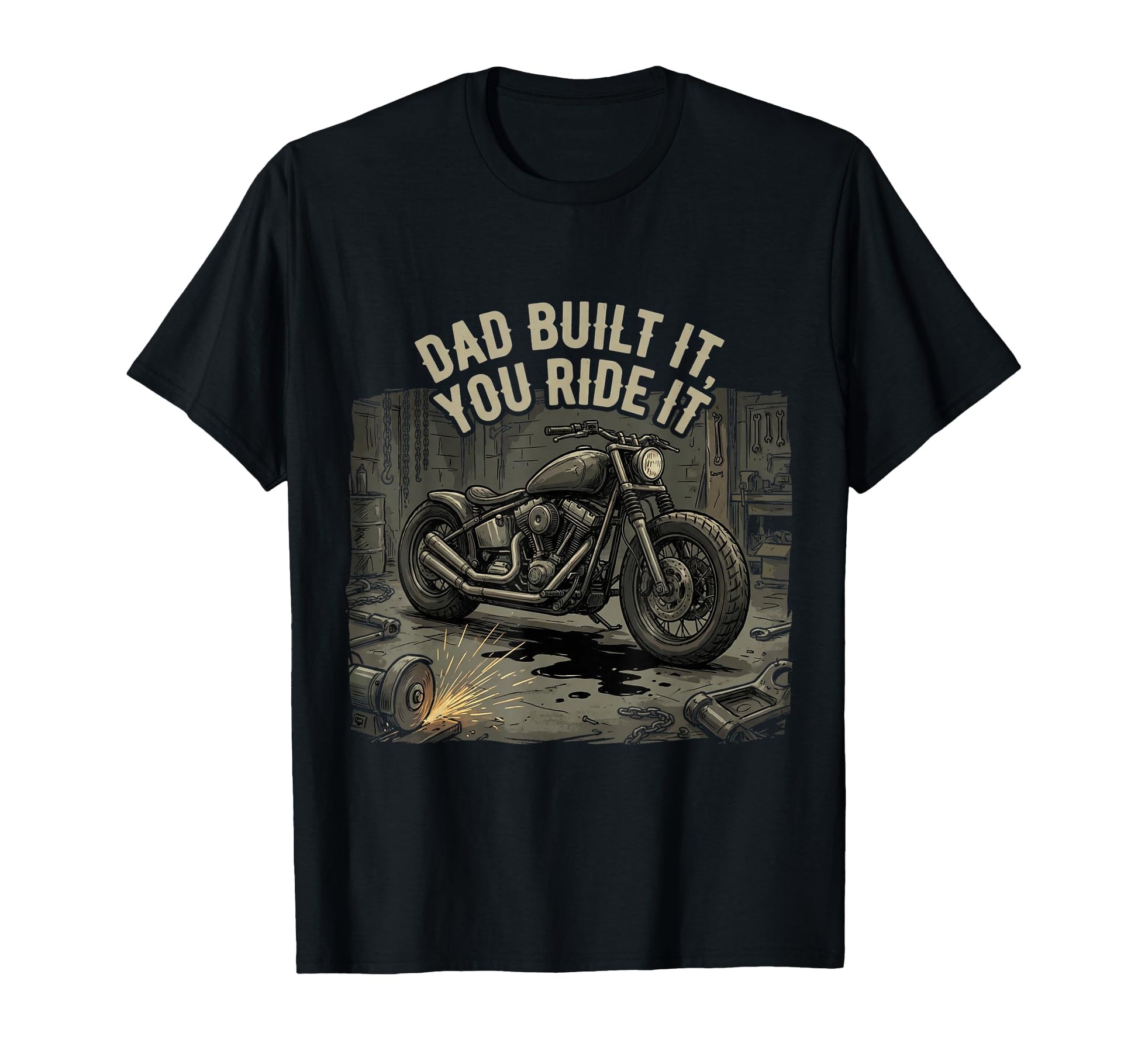 Garage Motorcycle Papa Rider Biker Dad T-Shirt - Fun Novelty Design Unisex - T-Shirt, Sweatshirt, Hoodie