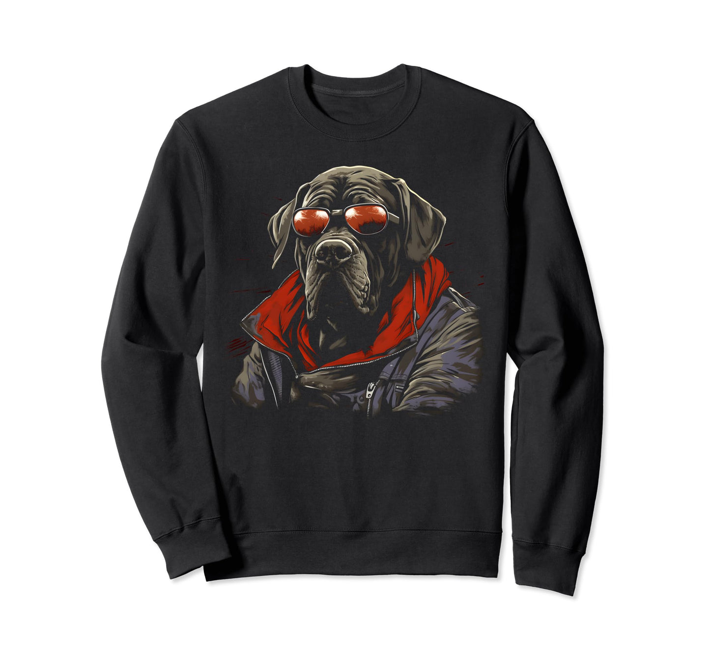Motorcycle Dad Biker Dog Mastiff Sweatshirt - Streetwear Style for Adults - T-Shirt, Sweatshirt, Hoodie