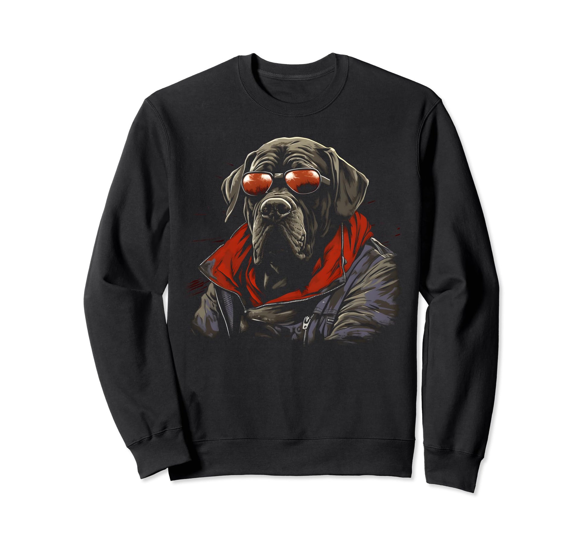 Motorcycle Dad Biker Dog Mastiff Sweatshirt - Streetwear Style for Adults - T-Shirt, Sweatshirt, Hoodie