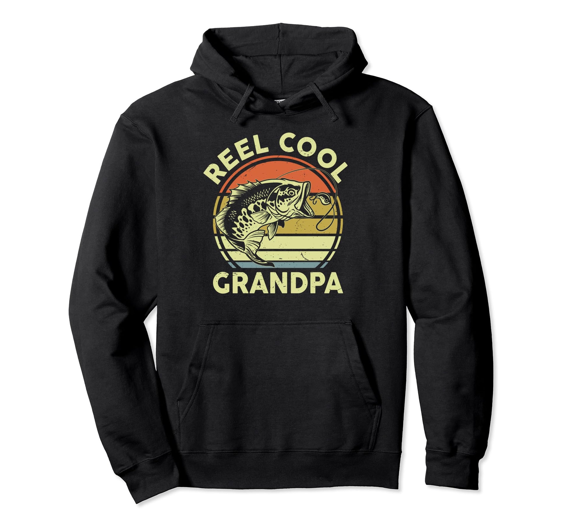 Fishing Reel Grandpa Father Bass Dad Hoodie - Fun Novelty Design Men Women - T-Shirt, Sweatshirt, Hoodie
