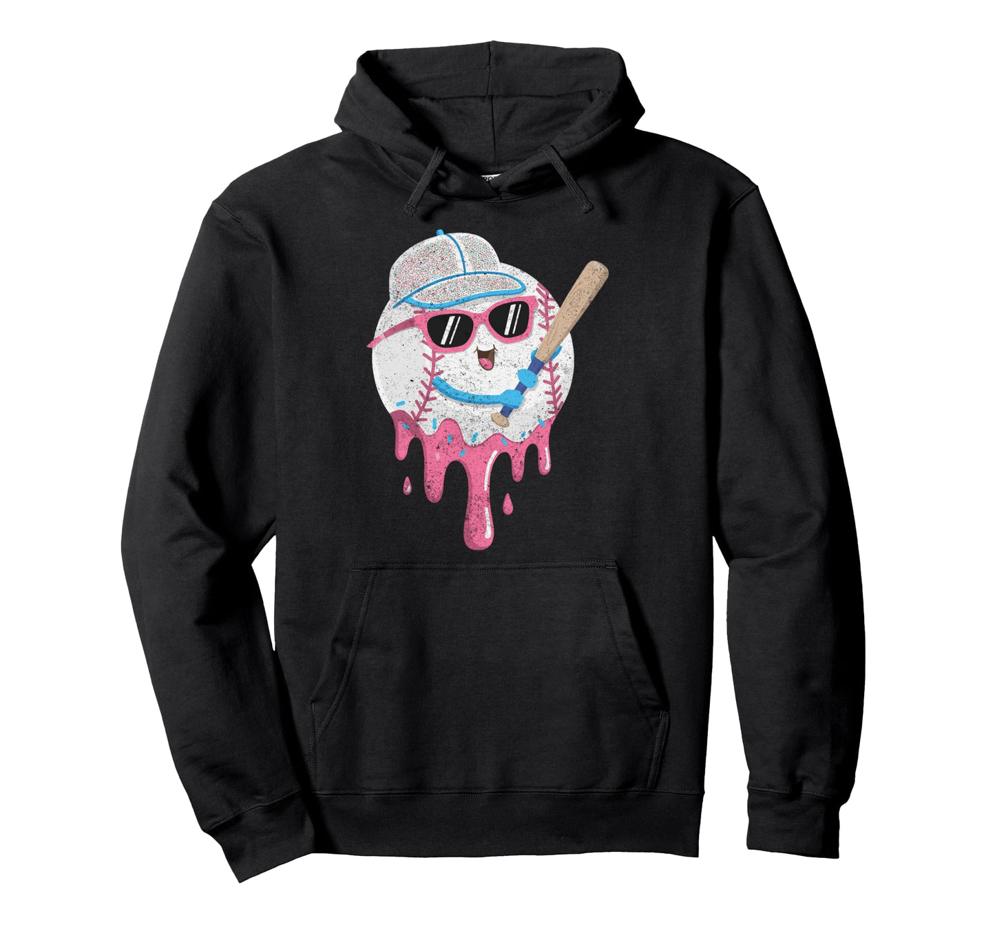 Baseball Ice Cream Drip Gamer Gifts T-Shirt - Fun Novelty Design Men Women - T-Shirt, Sweatshirt, Hoodie