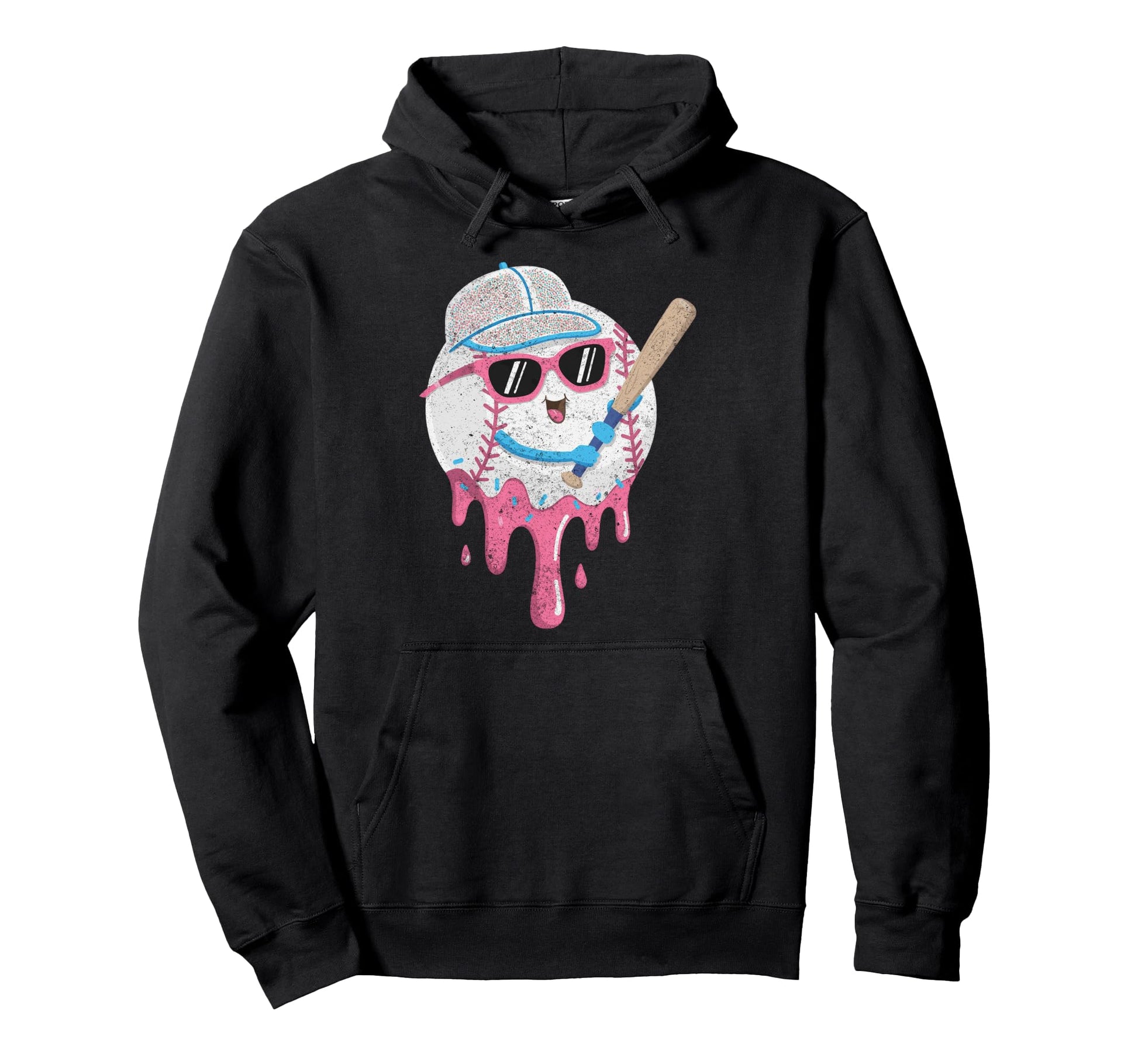 Baseball Ice Cream Drip Gamer Gifts T-Shirt - Fun Novelty Design Men Women - T-Shirt, Sweatshirt, Hoodie