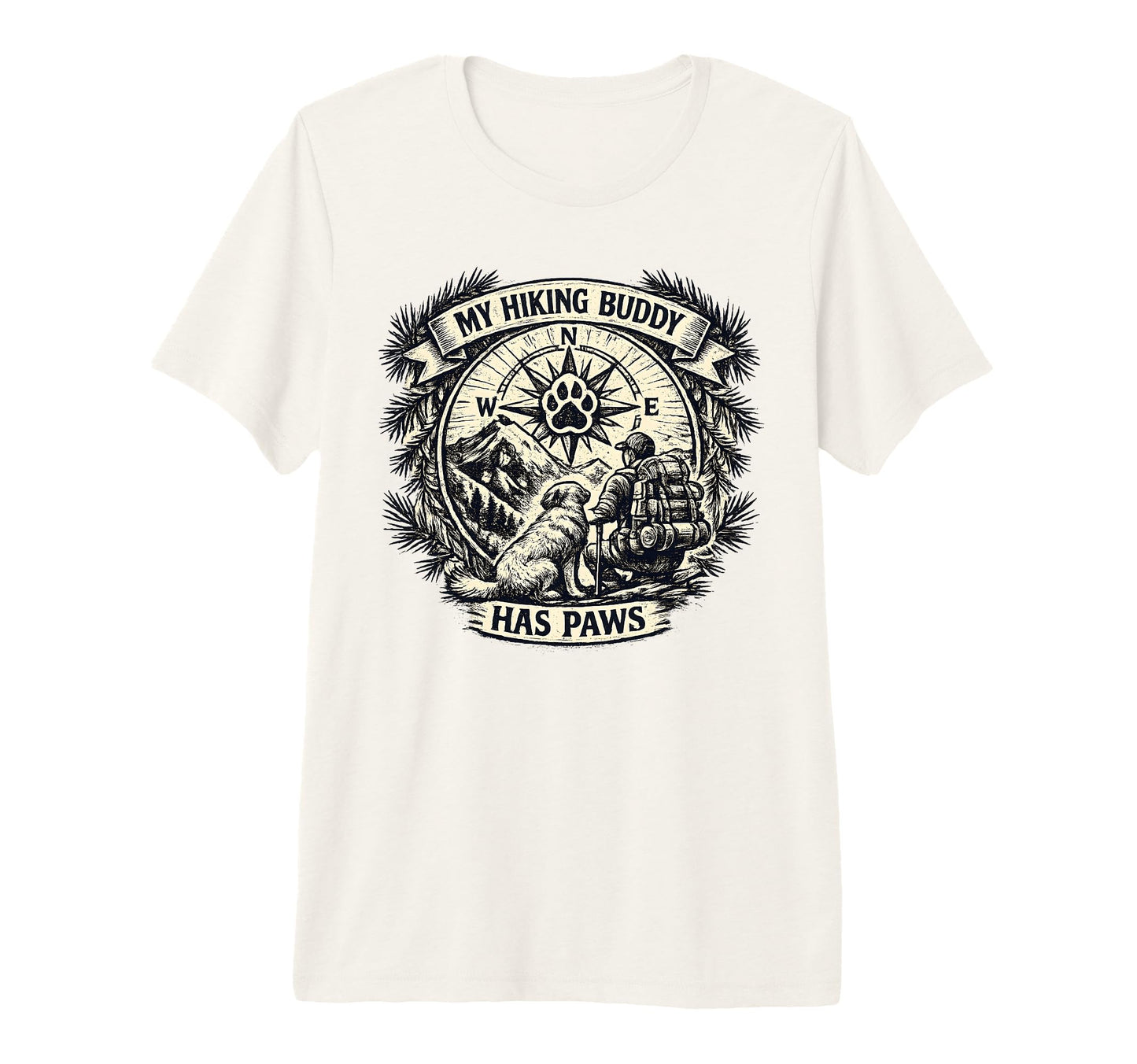 Mens Funny Hiking Dogs Mountain T-Shirt - Unique Graphic for Adults - T-Shirt, Sweatshirt, Hoodie