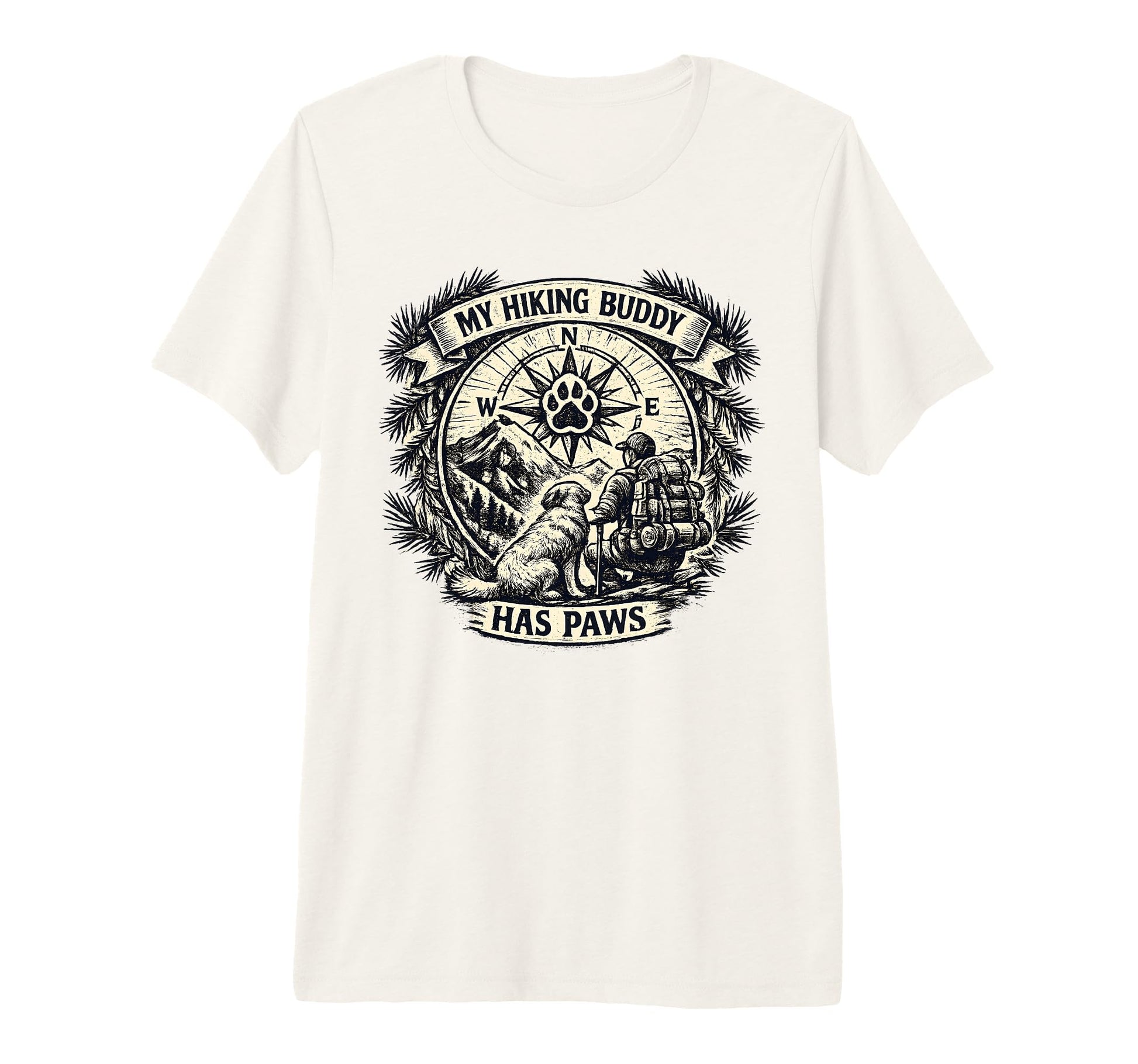 Mens Funny Hiking Dogs Mountain T-Shirt - Unique Graphic for Adults - T-Shirt, Sweatshirt, Hoodie